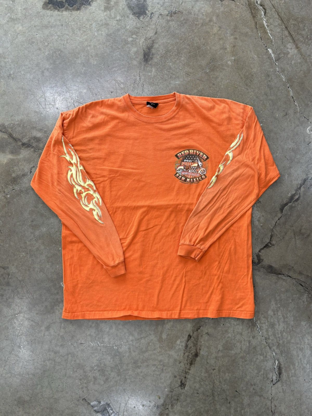 Vintage Red River Motorcycle Rally 2011 Flame Long Sleeve 3XL Size US XXL / EU 58 / 5 - 4 Thumbnail