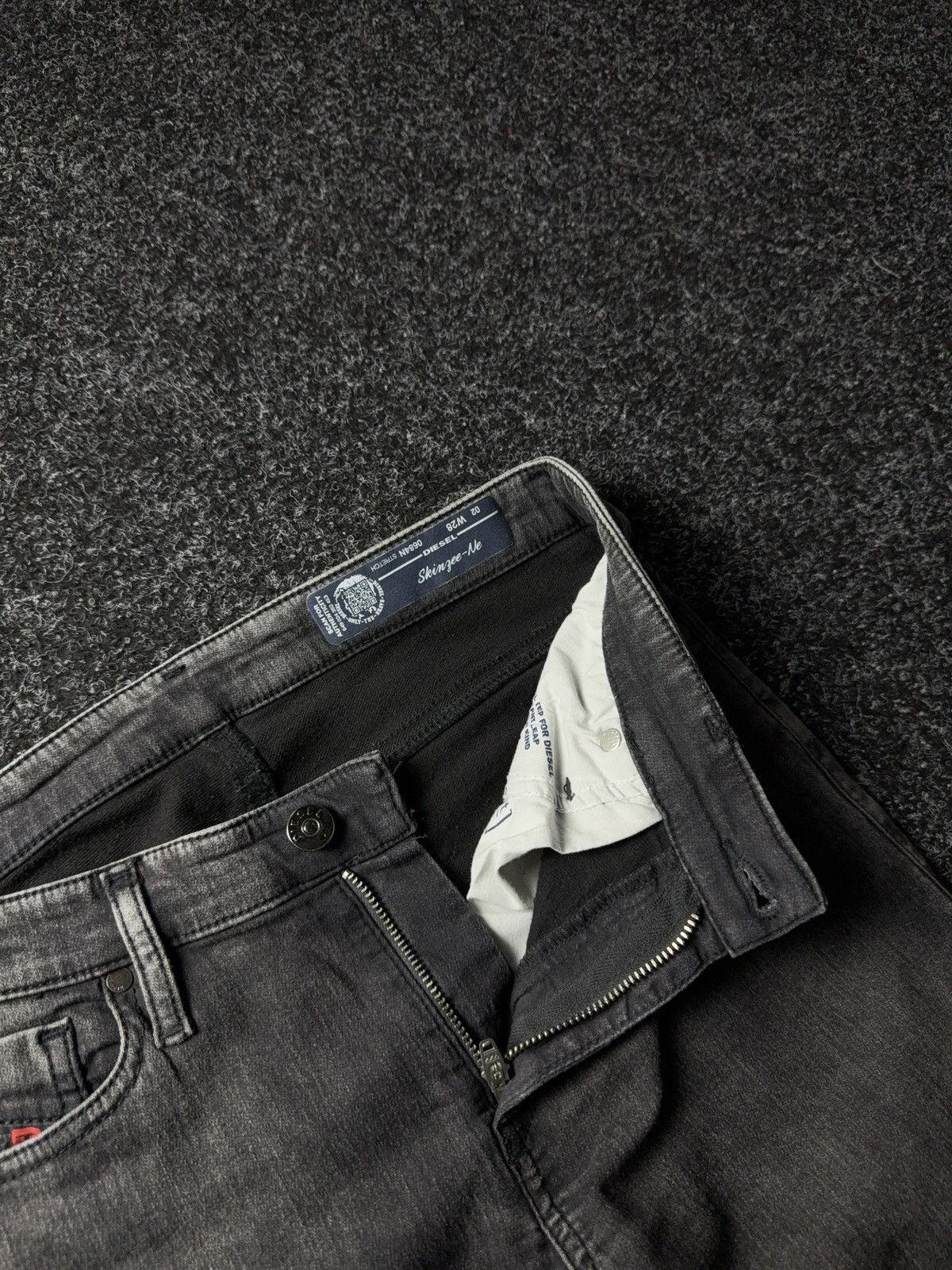 Diesel 00s Diesel Skinzee-Ne Grey Denim+Sweat Super Skinny Jeans Size 28" / US 6 / IT 42 - 8 Thumbnail
