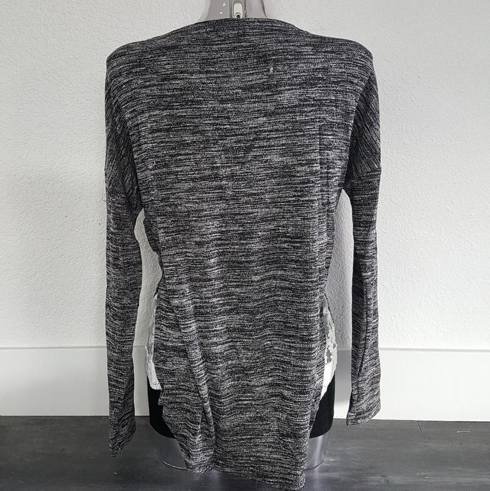 Designer Grey Merle Lace Detailed Long Sleeve Size M / US 6-8 / IT 42-44 - 2 Thumbnail
