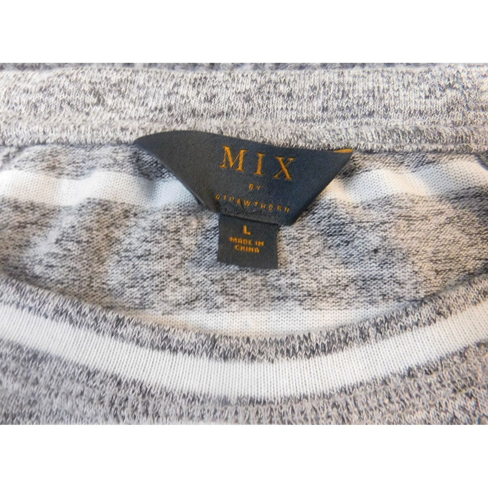 Vintage 41Hawthorn Sweater Pullover Dolman Sleeve L Gray Striped Crew Neck Women's Regular Knit Lightweight Vintage No Size L / US 10 / IT 46 - 4 Thumbnail