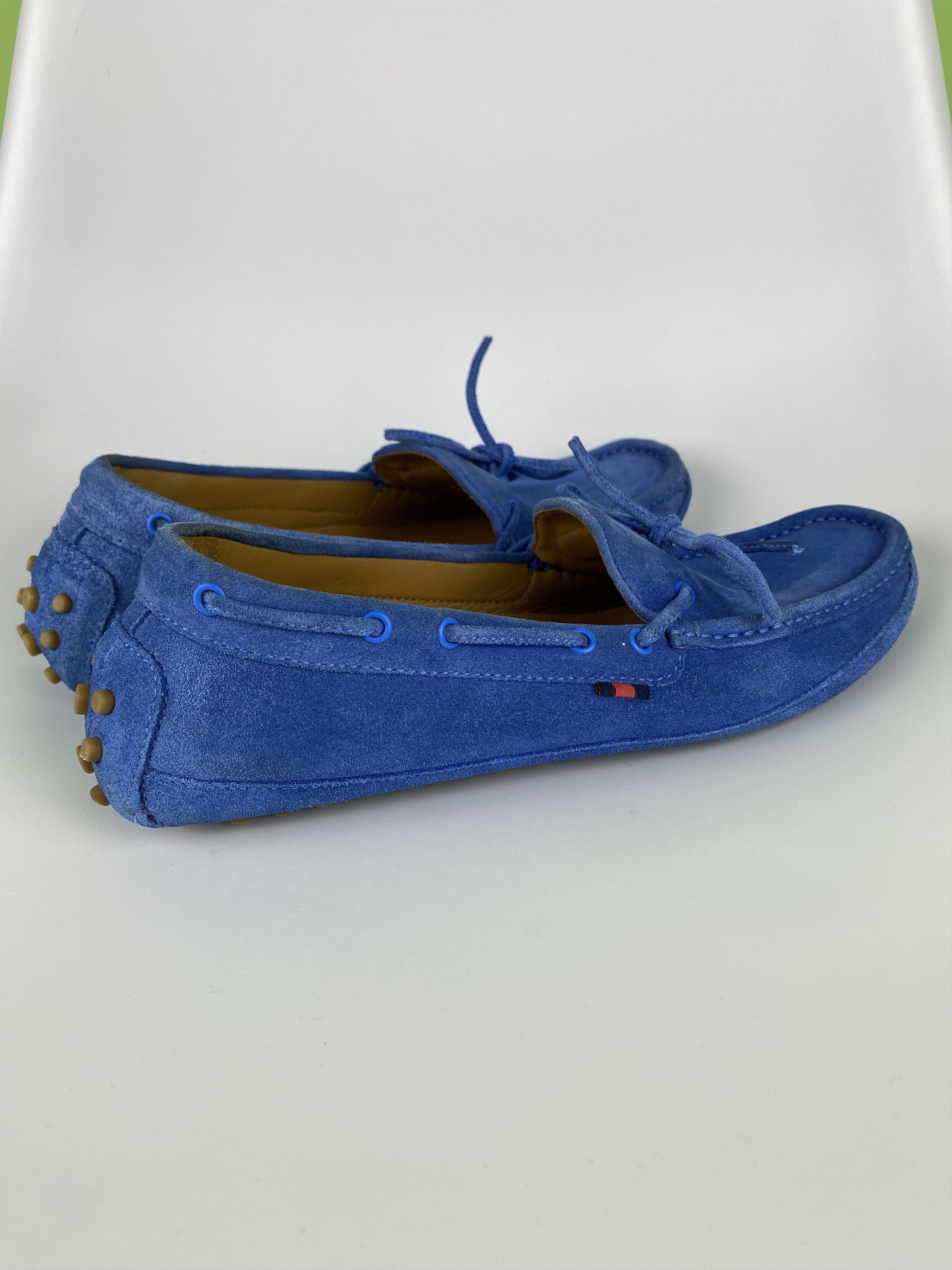 Gucci GUCCI Blue Suede Bow Kid's Loafers Made in Italy size women Size US 8 / IT 38 - 6 Thumbnail