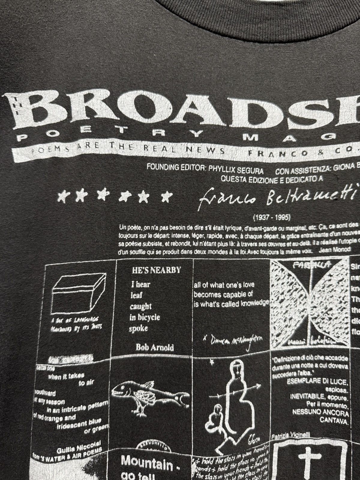 Andy Warhol Vintage 90s PopArt Broadshirt Poetry Megazine Thrashed Faded Size US M / EU 48-50 / 2 - 6 Thumbnail