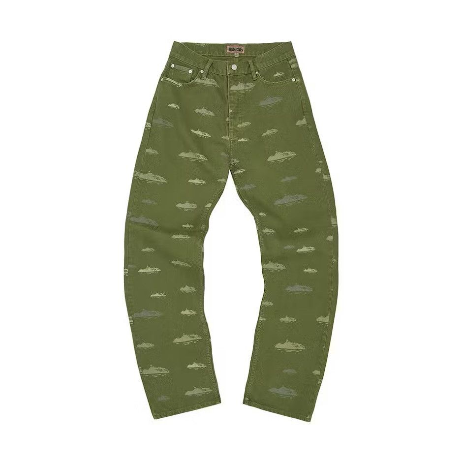 Corteiz Corteiz CRTZ RTW Alcatraz Pattern Denim Jeans Olive Pants | Grailed