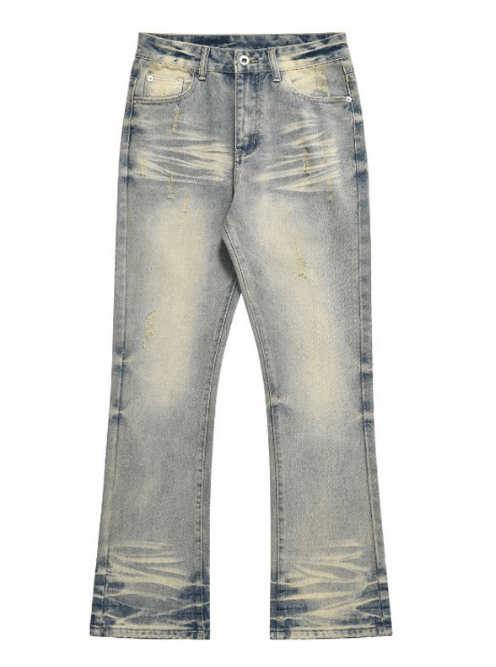 Japanese Brand × Jean Men's washed distressed street loose straight jeans Size US 32 / EU 48 - 5 Thumbnail