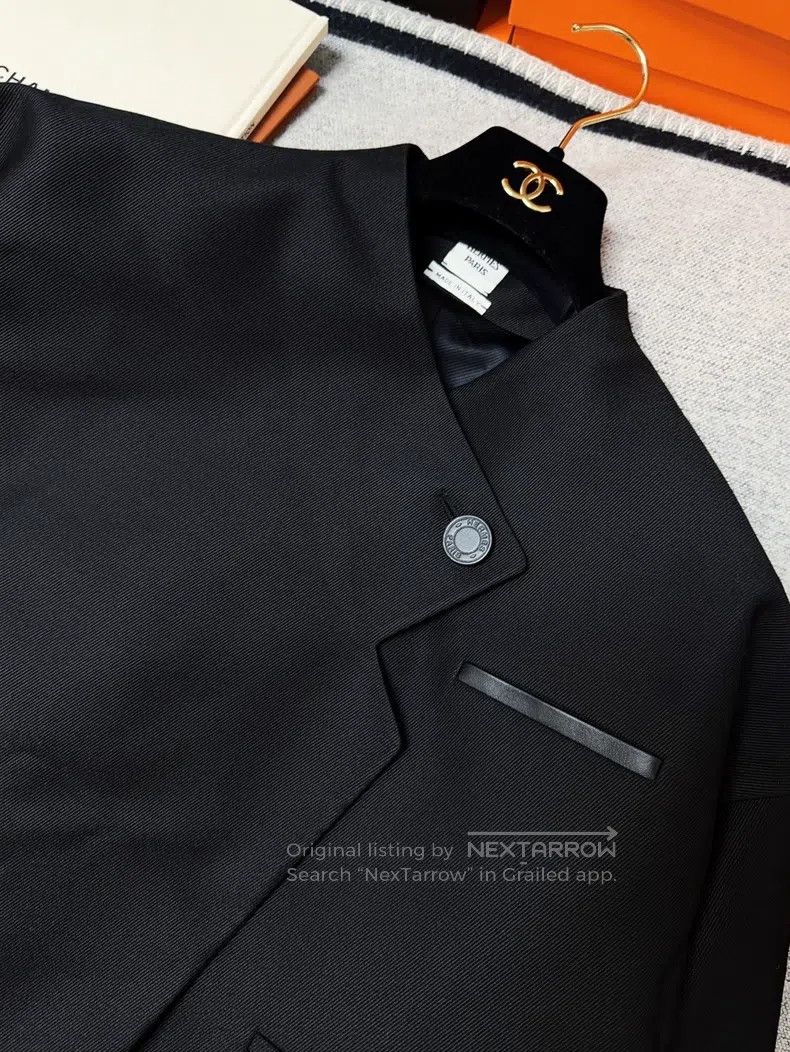 Hermes Hermes Black small V-neck lapel jacket Size XS / US 0-2 / IT 36-38 - 5 Thumbnail