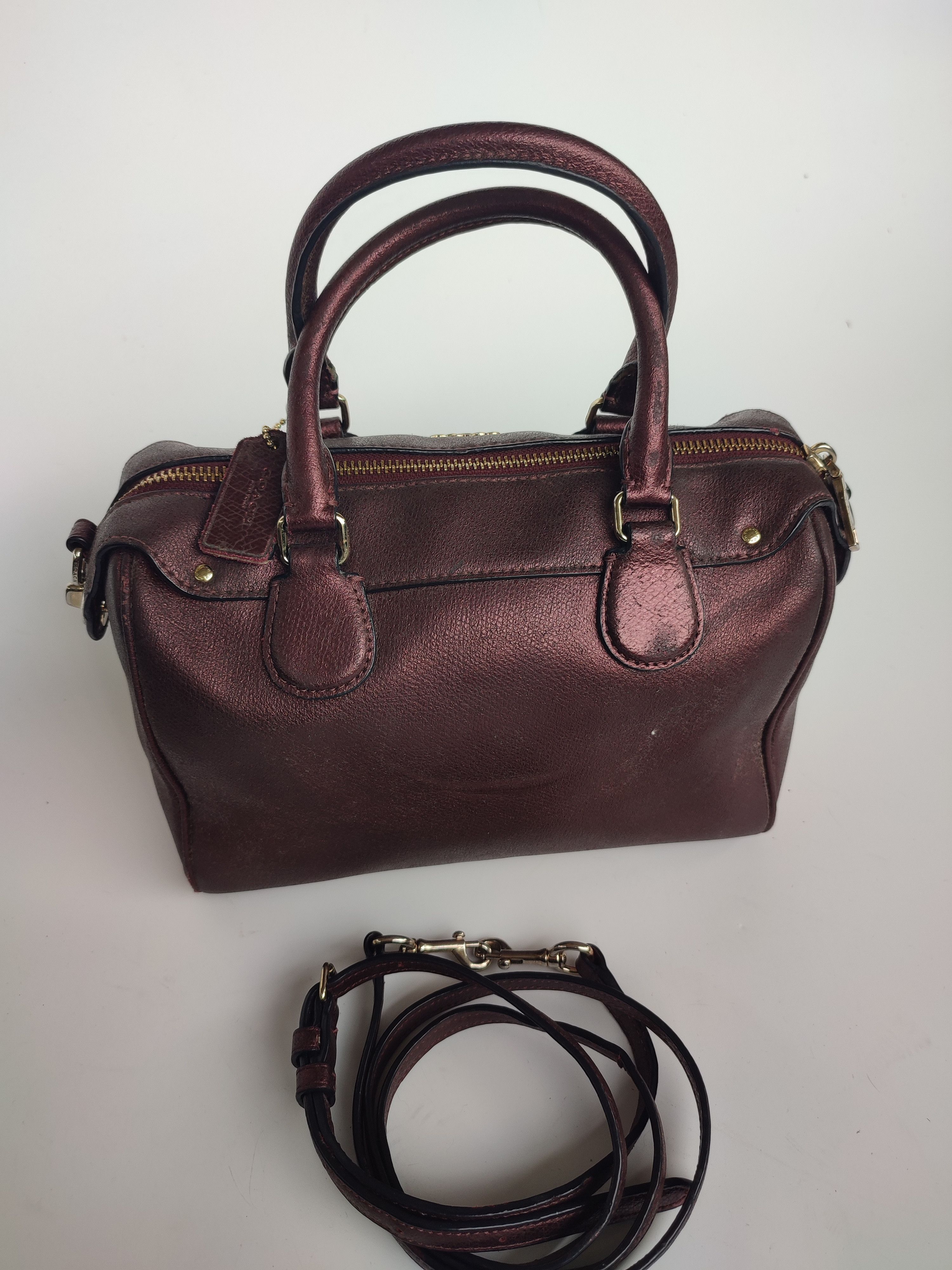 Coach Coach Metallic Leather Satchel Handbag Size ONE SIZE - 9 Thumbnail