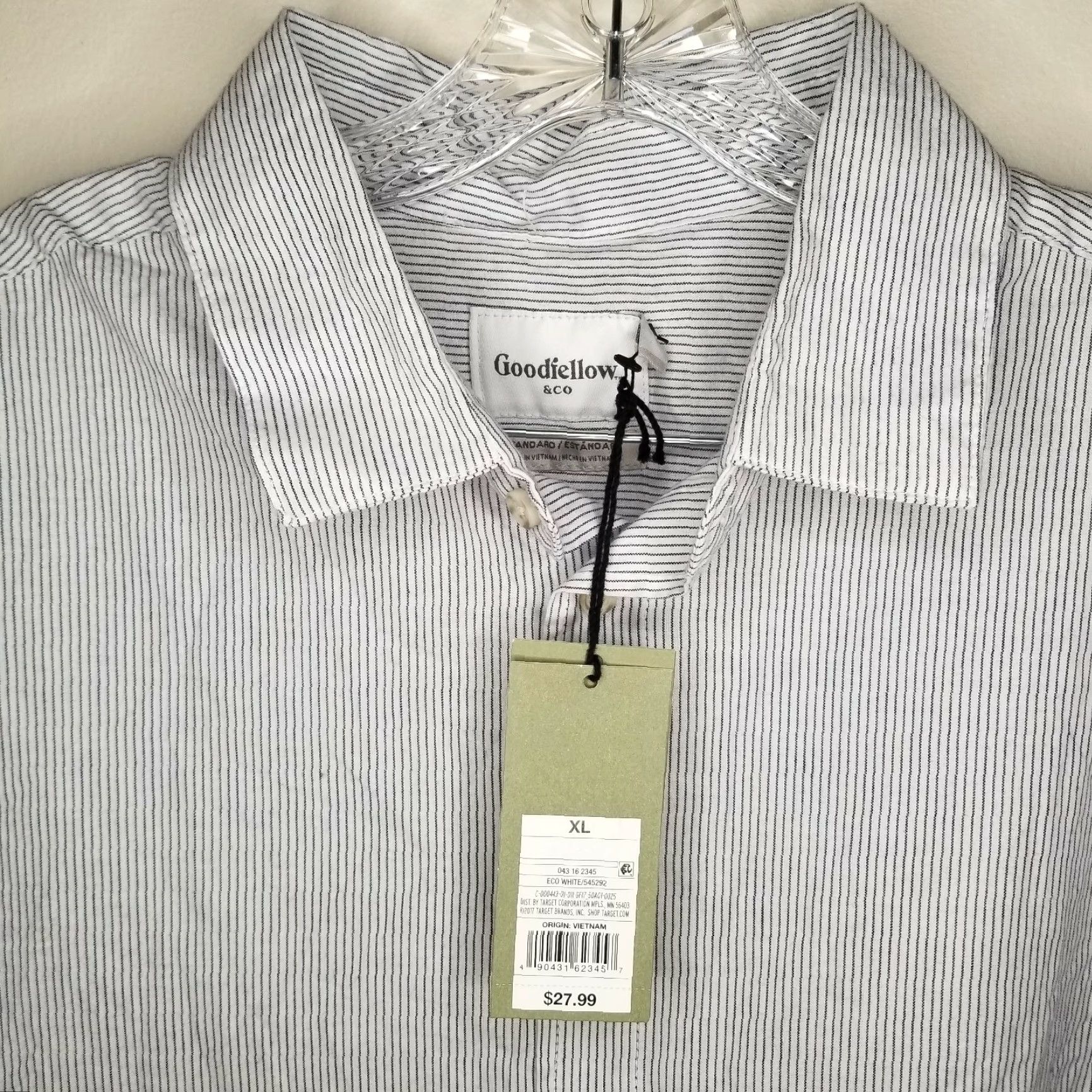 Vintage VINTAGE Goodfellow Men's Long Sleeve Button-Up Shirt XL Gray Striped Casual Clothing Size US XL / EU 56 / 4 - 3 Thumbnail
