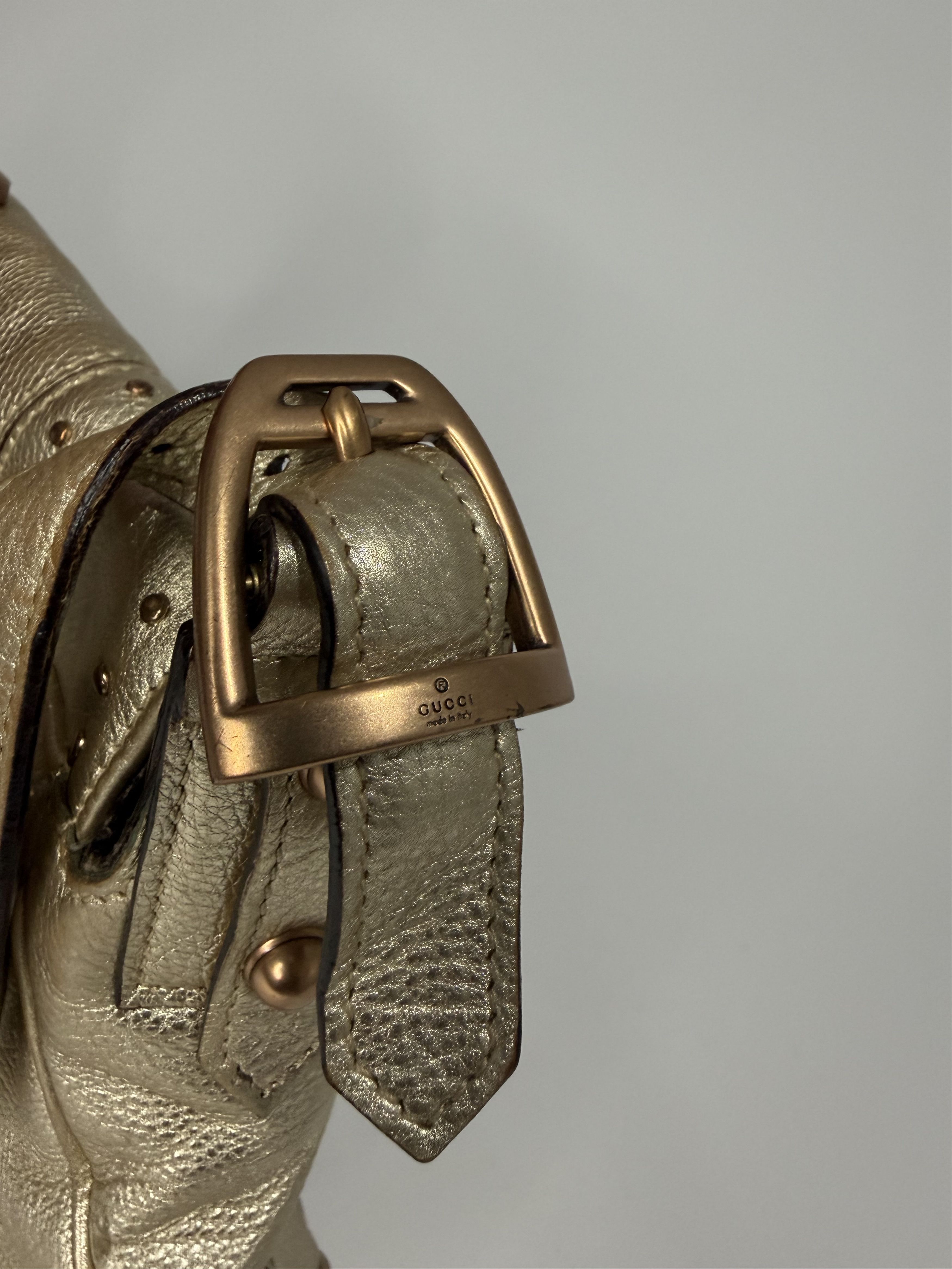 Gucci GUCCI Tom Ford Metallic Calfskin Horsebit Chain Studded Bag Size ONE SIZE - 11 Thumbnail