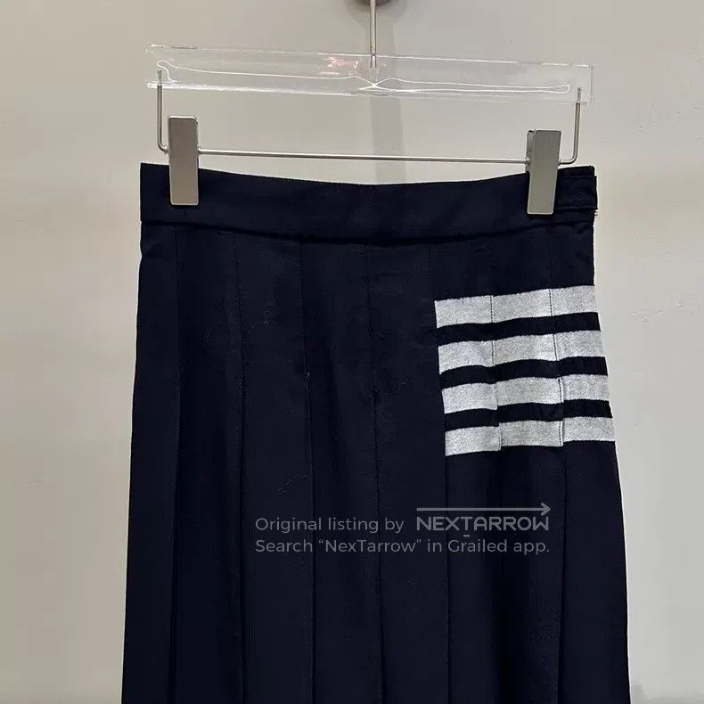 Thom Browne Thom Browne Classic Pleated Skirt - Medium Long, Dark Blue Size 25" / US 0 / IT 36 - 3 Thumbnail