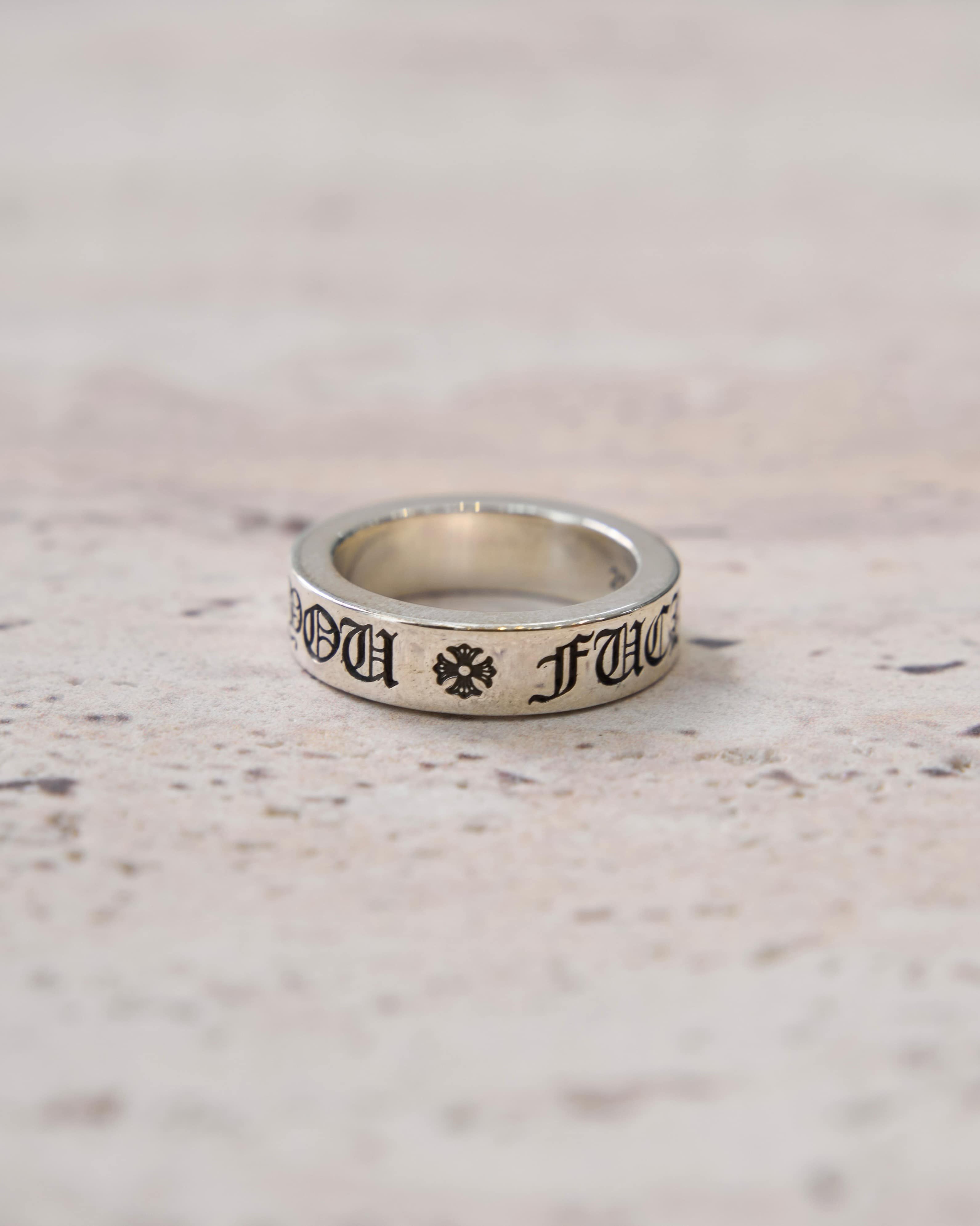 Chrome Hearts Chrome Hearts FUCK YOU 6MM Space Ring silver Size ONE SIZE - 3 Thumbnail