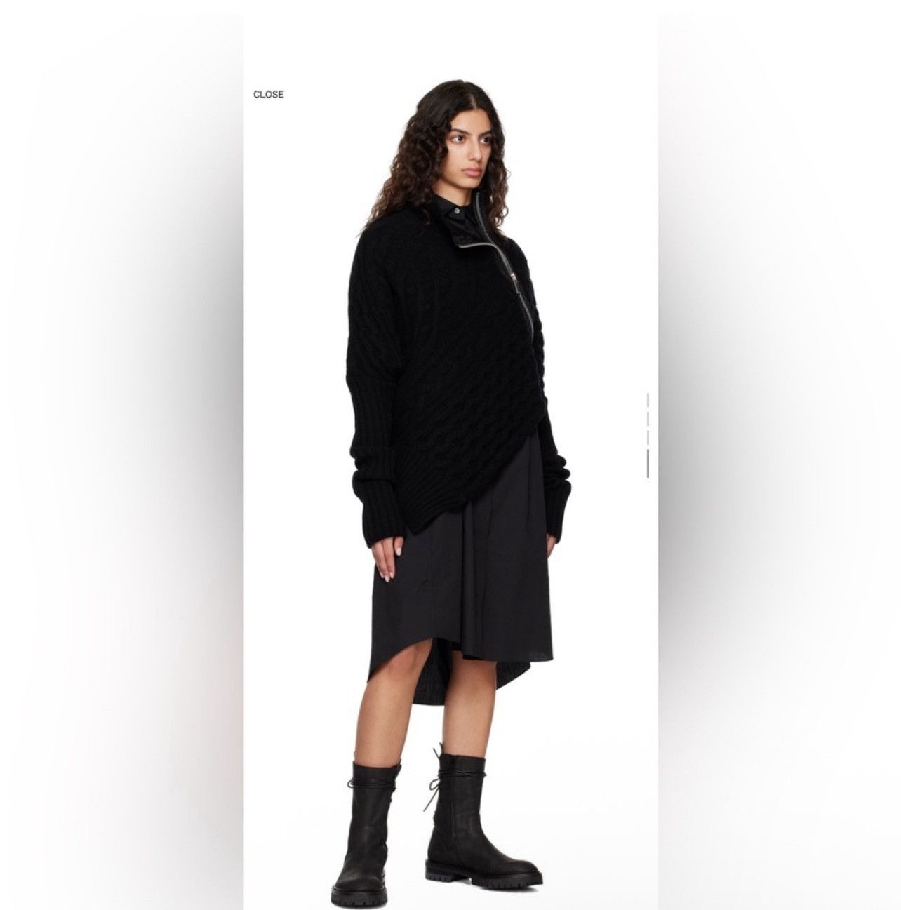Sacai Sacai Black Asymmetric Turtleneck Sweater Size M / US 6-8 / IT 42-44 - 4 Thumbnail