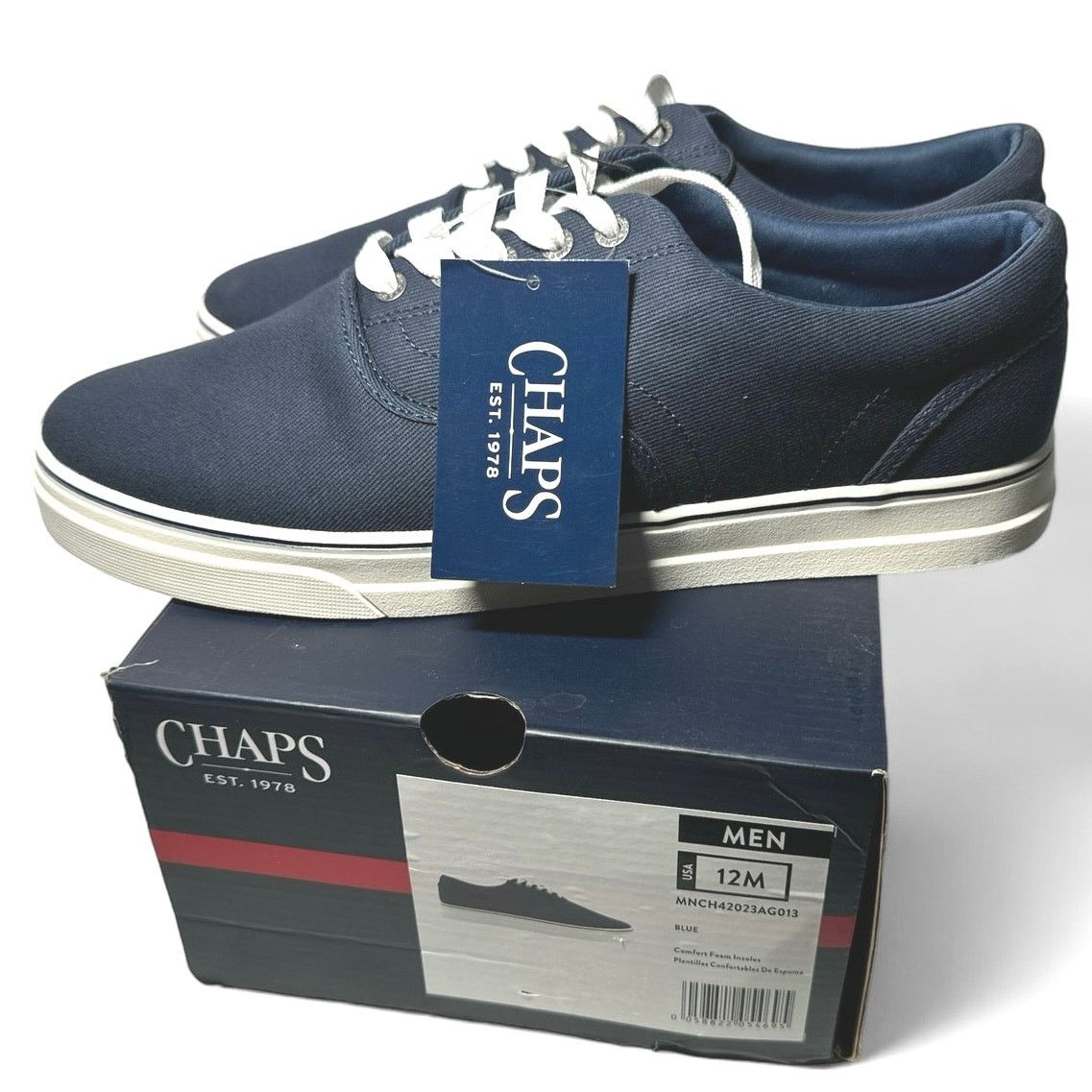 Chaps Chaps Navy Canvas Lace-up Sneakers ew Men’s 12M Size US 12 / EU 45 - 1 Thumbnail