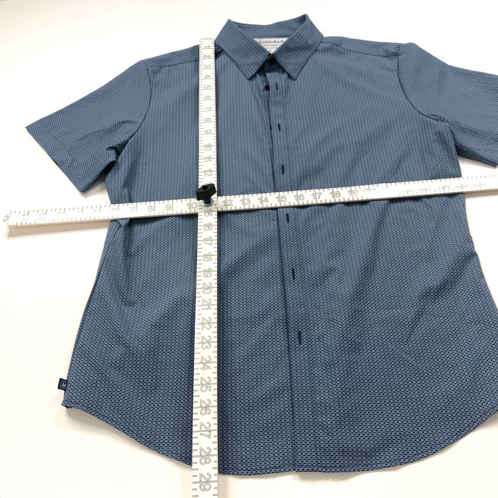 Mizzen+Main Mizzen+Main Performance Trim Button SS Shirt All Over Print Blue MINT Size US M / EU 48-50 / 2 - 3 Thumbnail