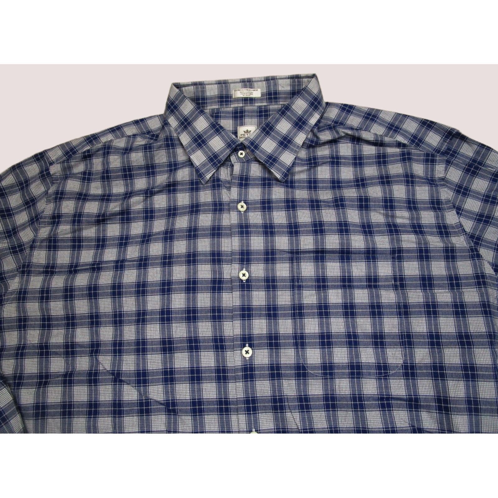 Peter Millar Peter Millar Shirt Men 2XL Blue Plaid Long Sleeve Button-Up Cotton Size US XXL / EU 58 / 5 - 1 Thumbnail