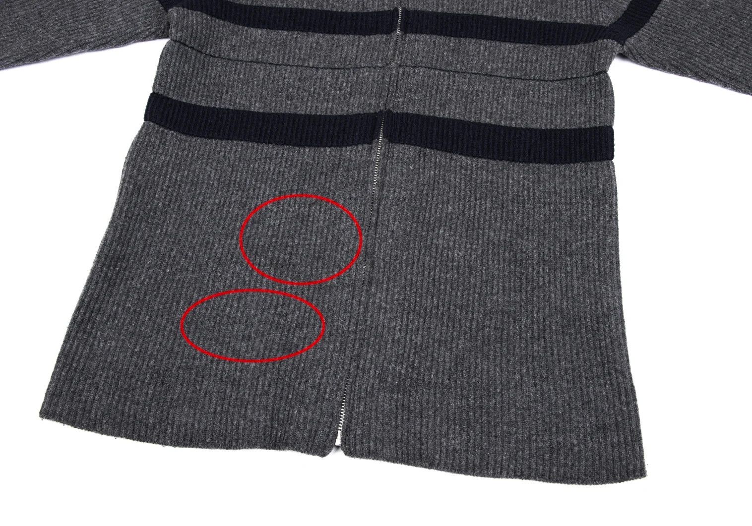 Jean Paul Gaultier Zip-Up Knit Cardigan in Gray and Navy, Size M Size US M / EU 48-50 / 2 - 8 Thumbnail