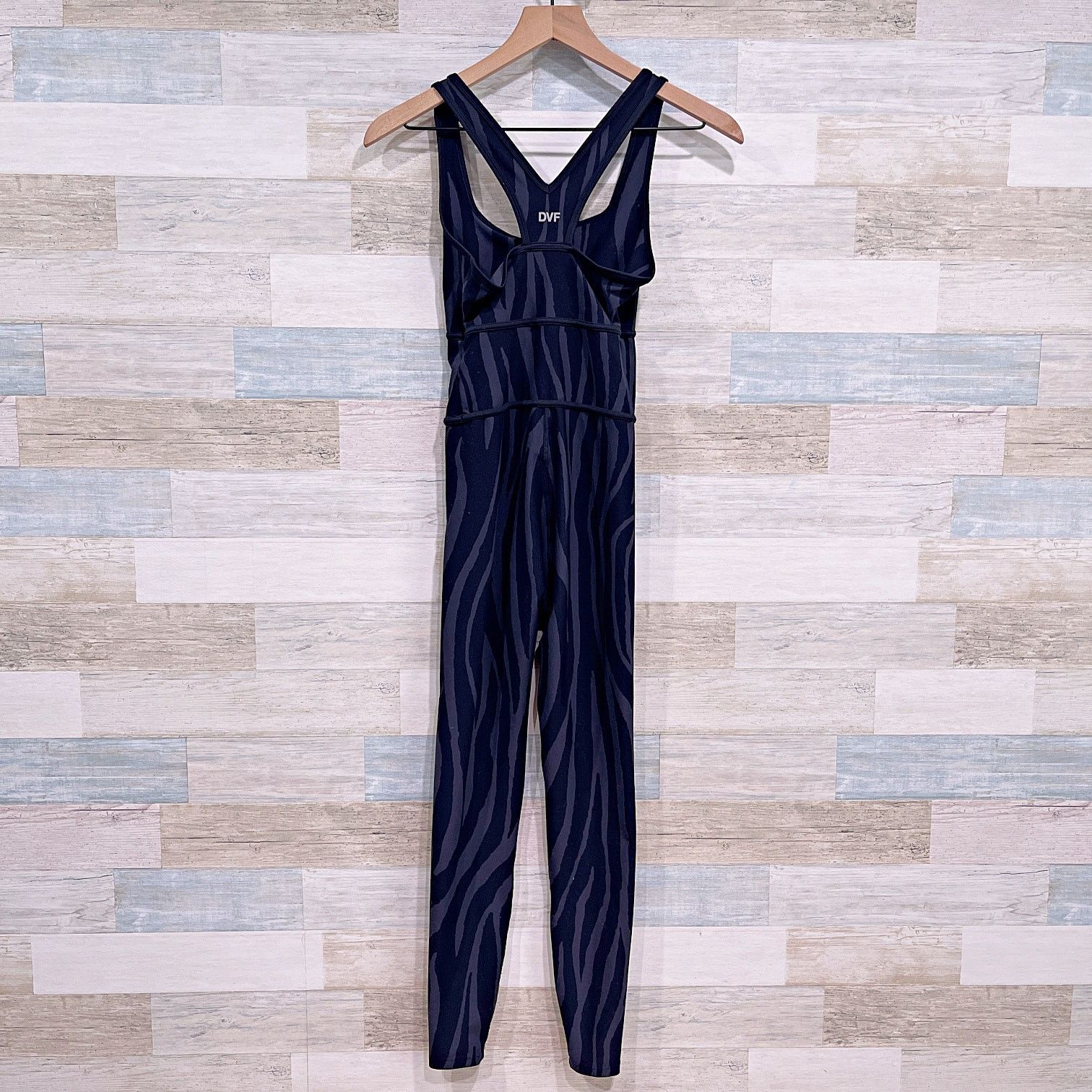 Diane von Furstenberg DVF x Target Tonal Zebra Activewear Jumpsuit Womens XXS Size 24" / US 00 / IT 34 - 3 Thumbnail