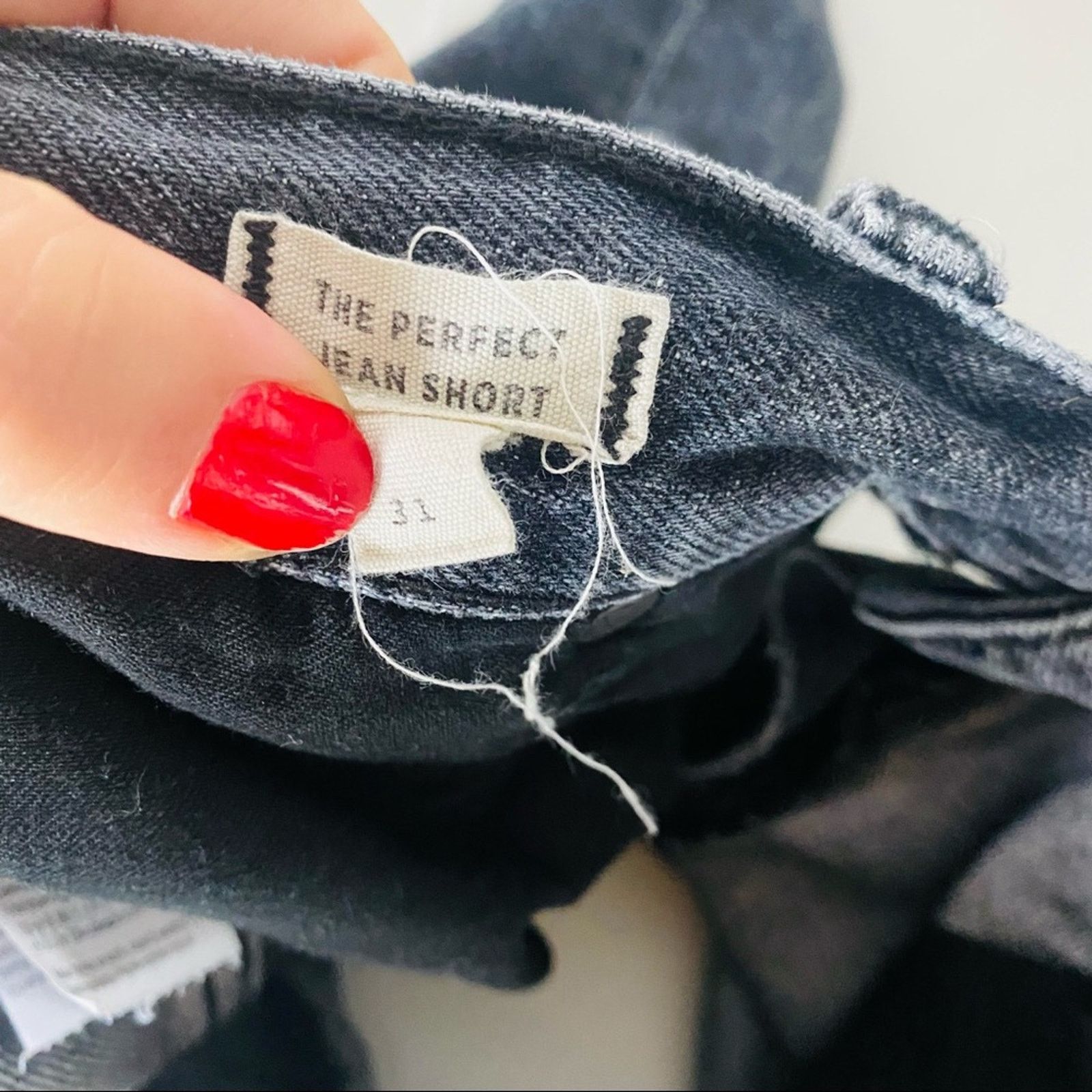 Madewell MADEWELL Perfect Jean Short Denim Distressed Black Grey Size 31" - 3 Thumbnail