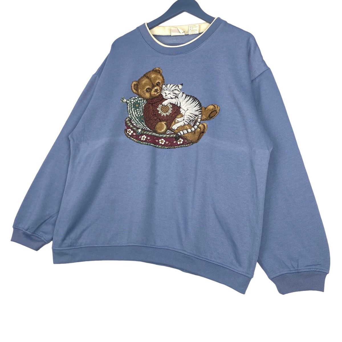 Vintage Vintage Bear With Kitty Graphic Crewneck Sweatshirt Size XL / US 12-14 / IT 48-50 - 2 Thumbnail
