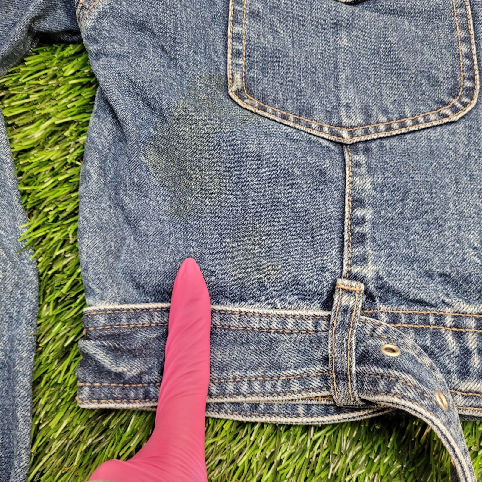 Gap VTG GAP Cropped Denim Jacket Womens 2XS/XS Belted Waist Size XS / US 0-2 / IT 36-38 - 3 Thumbnail