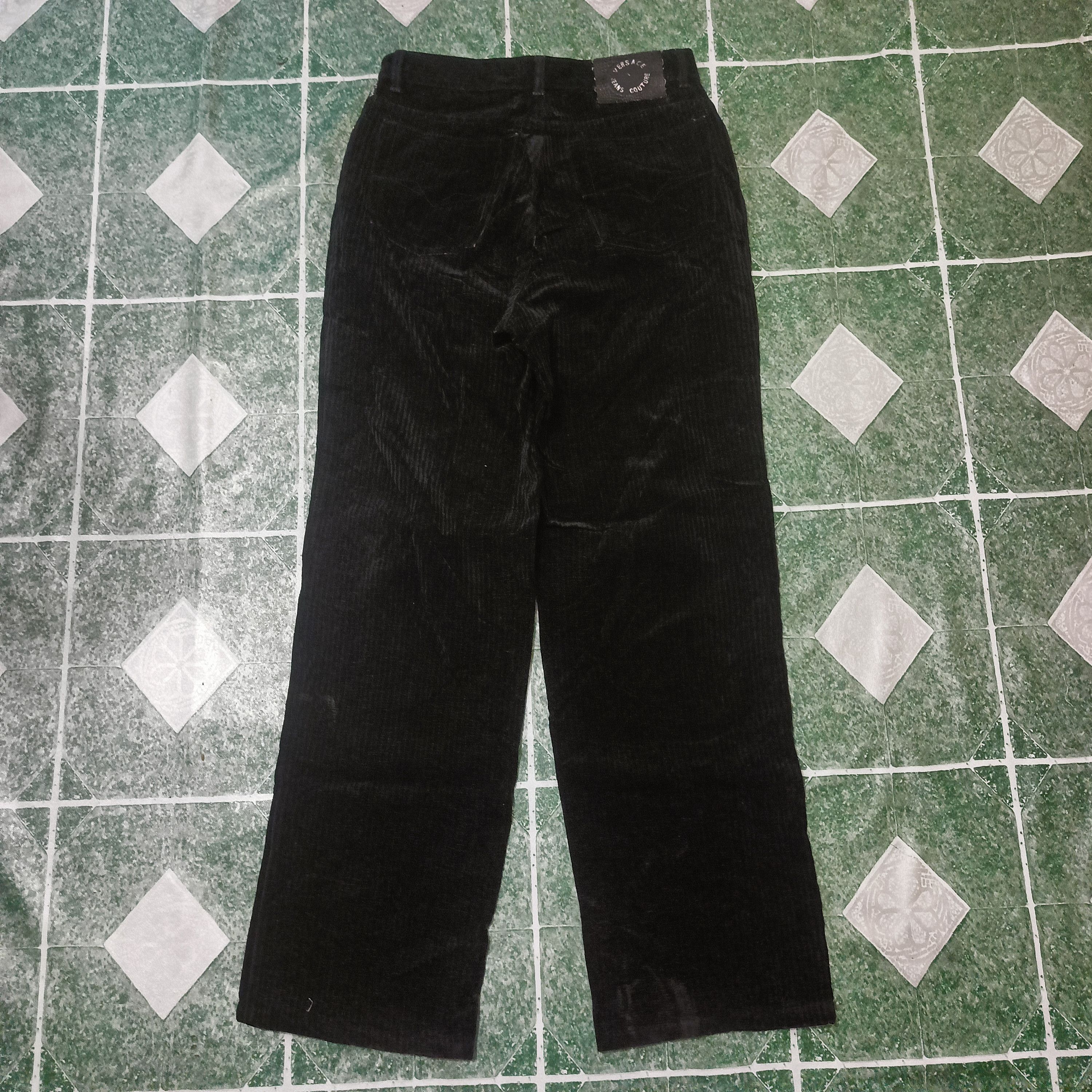 Versace × Versace Jeans Couture × Vintage Versace Jeans Couture Super Black Velvet Pants Size US 29 - 11 Thumbnail