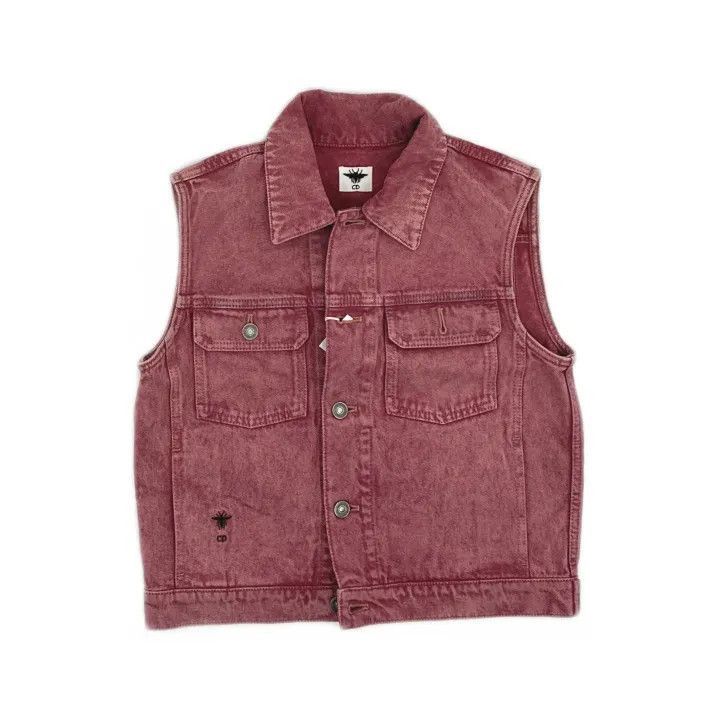 Dior Dior SS22 Pink Sleeveless Denim Jacket 0079-2507 Size M / US 6-8 / IT 42-44 - 2 Thumbnail