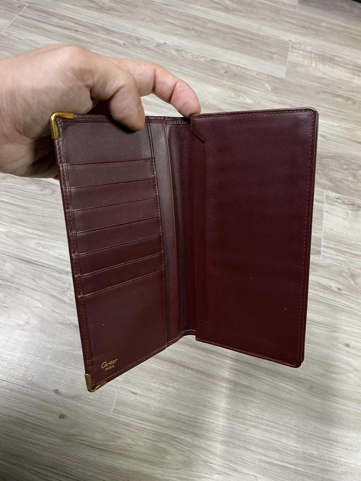 Cartier Cartier Red Long Leather Wallet Preowned Card Holder Size ONE SIZE - 4 Thumbnail