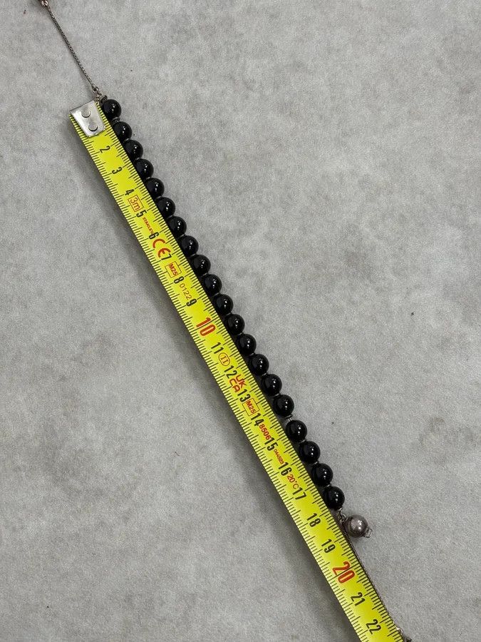 Gucci 2000s Gucci Black Onyx Silver Ball Charm Bracelet Size ONE SIZE - 7 Thumbnail