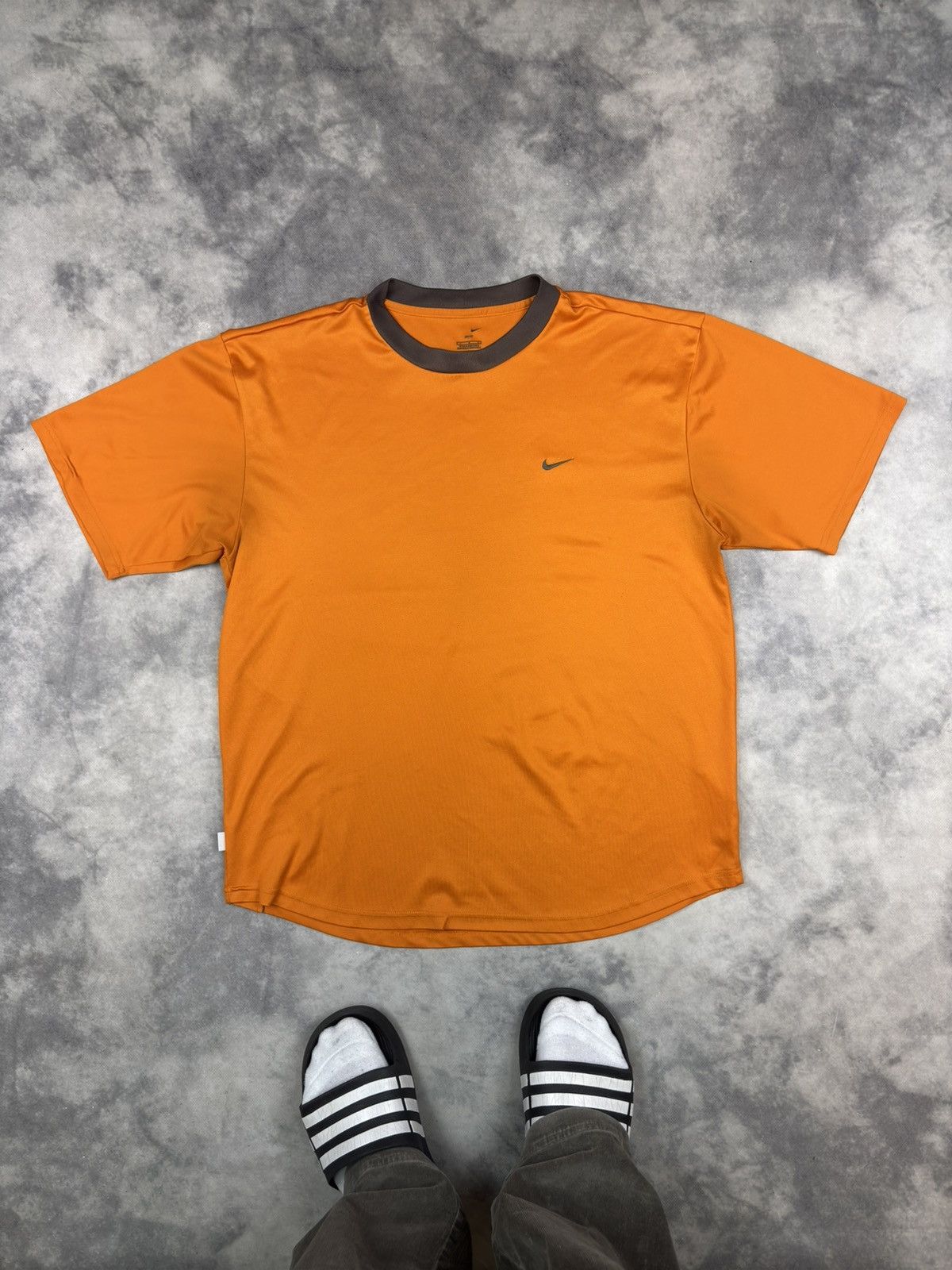 Nike × Vintage Vintage Sport Nike Sphere React Y2K Orange T-shirt Soccer Size US M / EU 48-50 / 2 - 1 Thumbnail
