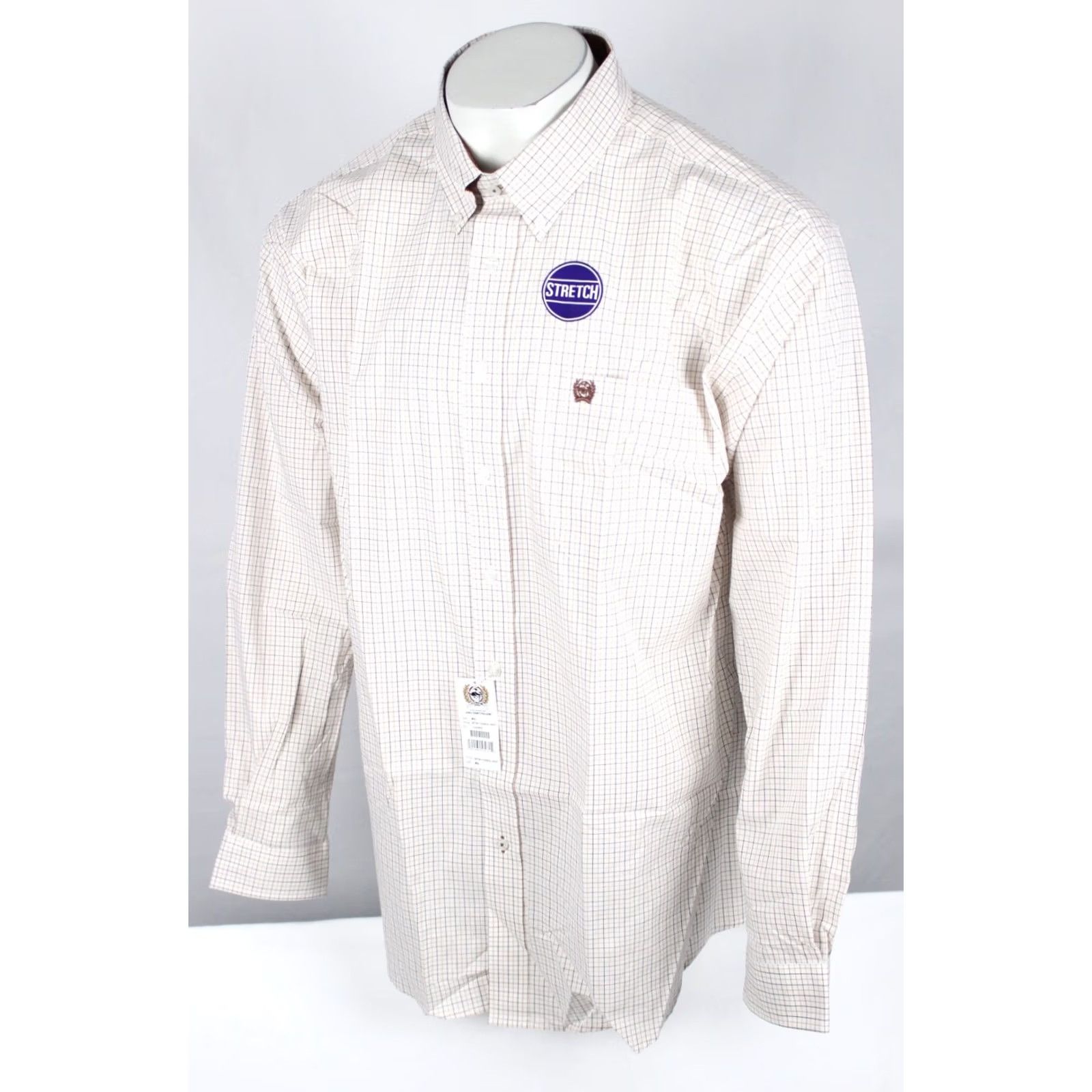 Vintage Cinch Men's Western Button Shirt Classic Fit Stretch Long Sleeve XL White Plaid Size US XL / EU 56 / 4 - 5 Thumbnail