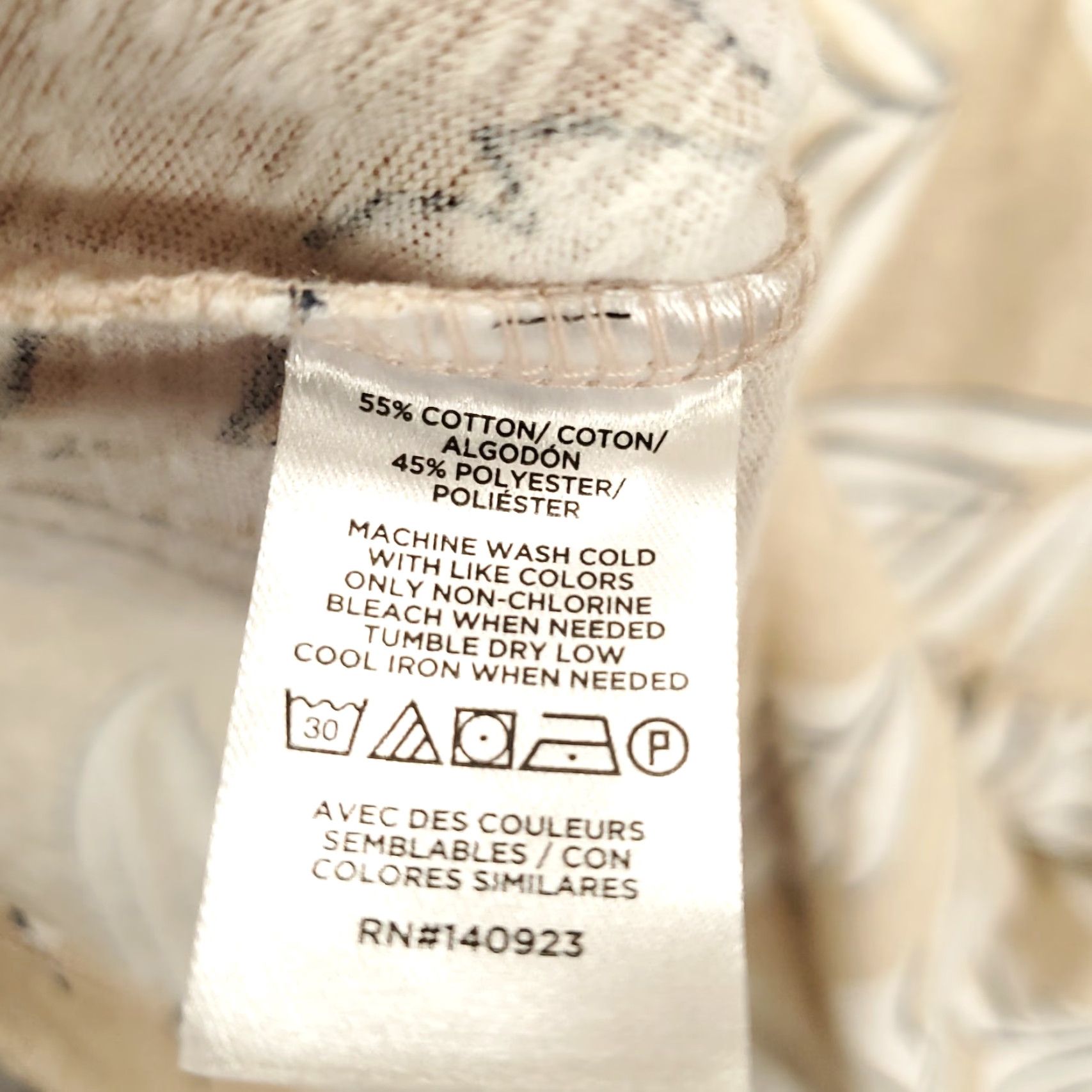 Loft LOFT New Blouse Womens Medium M Beige White Leaves Cap Flutter Sleeves NWT Size M / US 6-8 / IT 42-44 - 7 Thumbnail