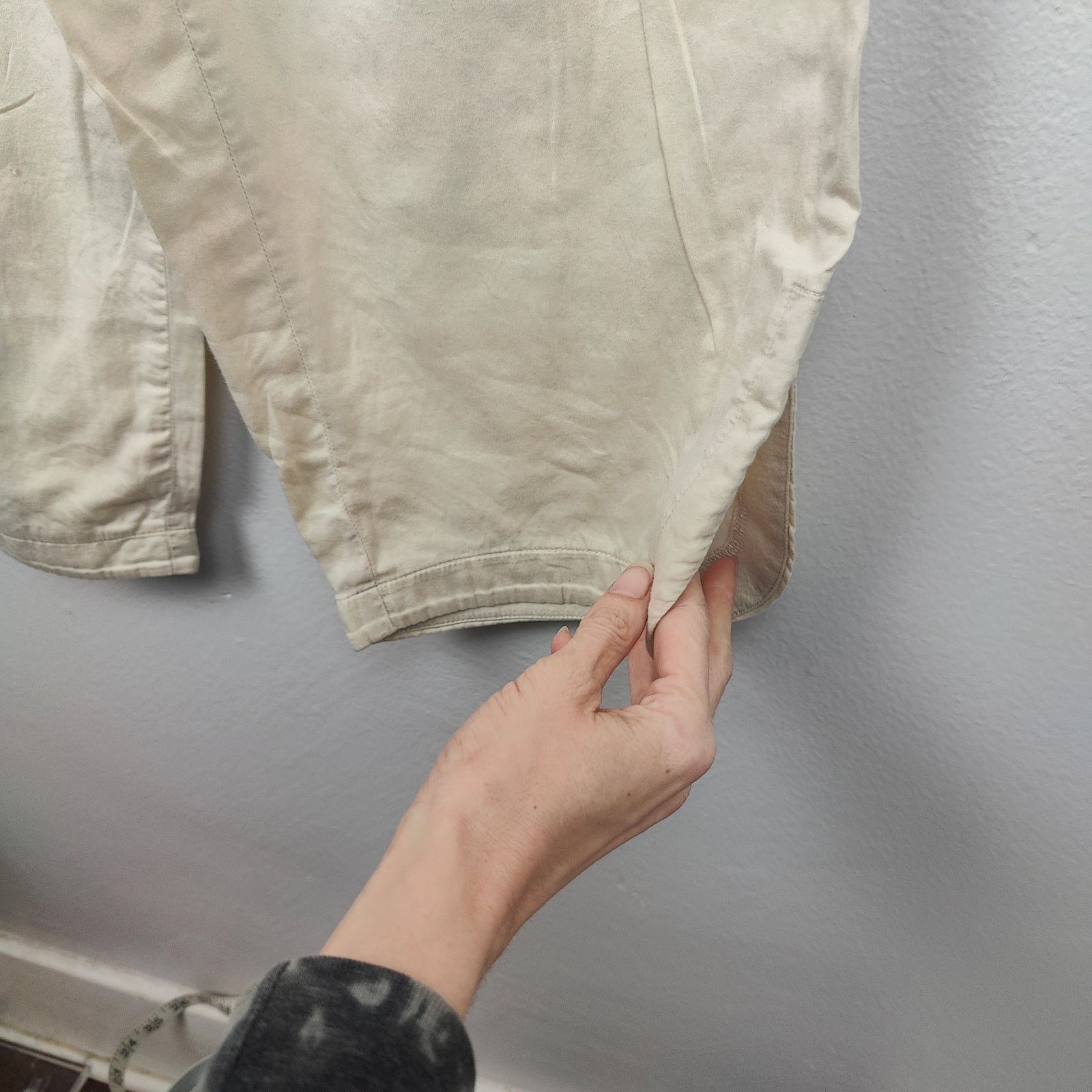 Black Crane Black Crane Pants Womens XS Cream Wide Leg Pleated Size 26" / US 2 / IT 38 - 4 Thumbnail