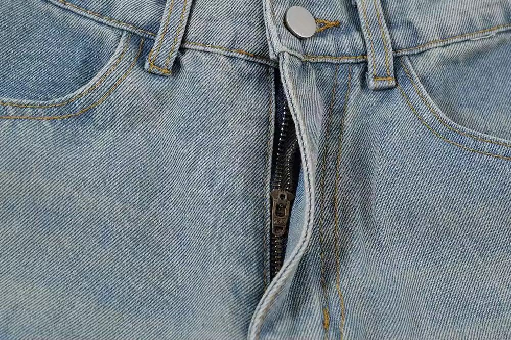 Jean Light Blue Denim Cargos Pleated Big Pocket Jeans Size US 33 - 6 Thumbnail