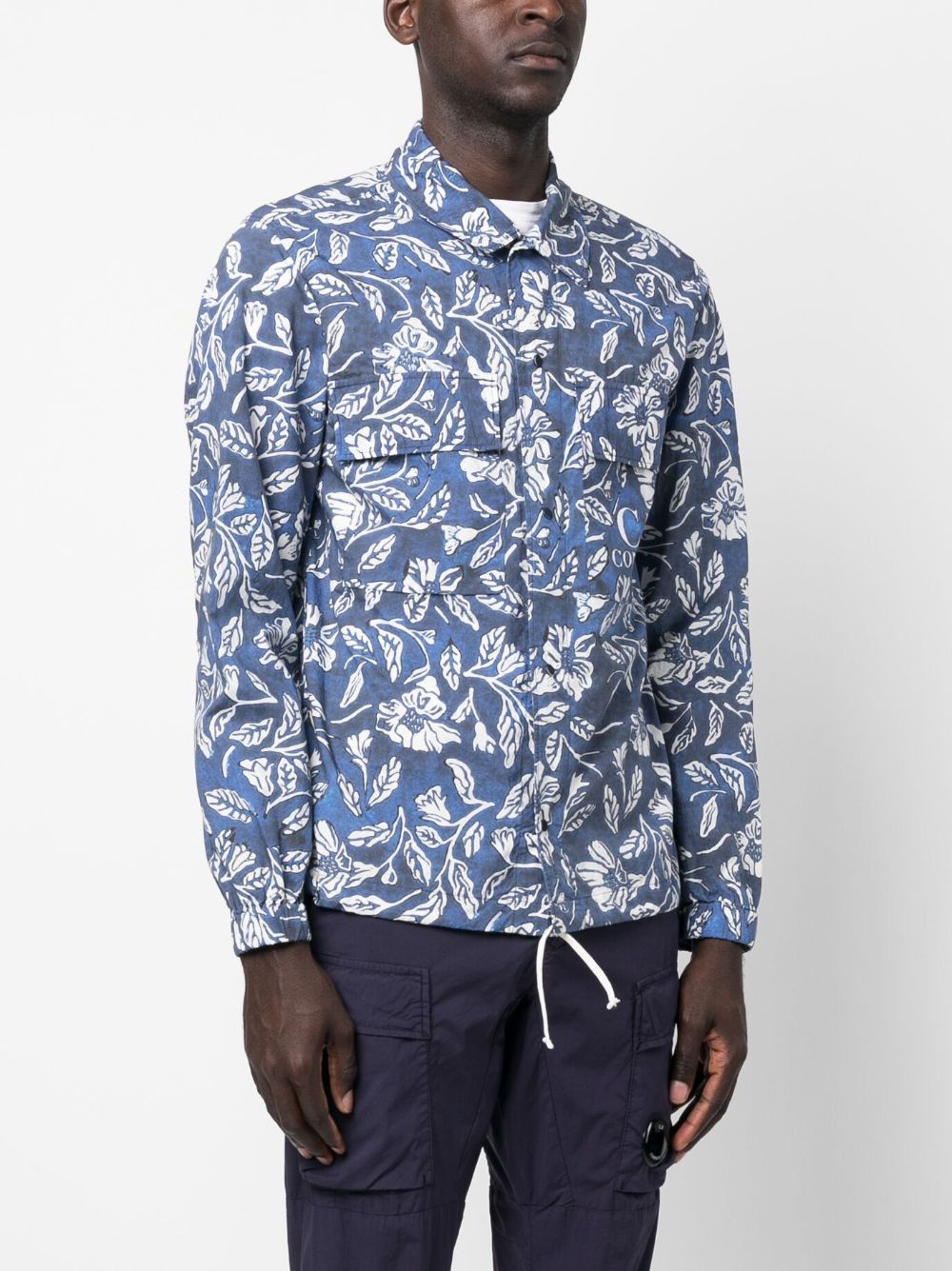 C.P. Company o1y1224 Patterned Shirt in Blue/White Size US S / EU 44-46 / 1 - 3 Thumbnail