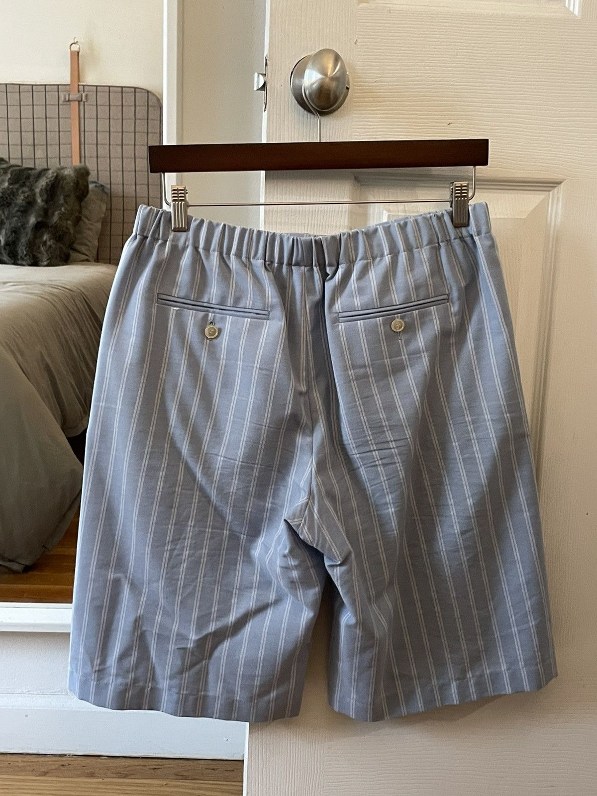Gucci Mens Gucci Blue Striped Shorts (Size 30 US) Size US 30 / EU 46 - 2 Thumbnail
