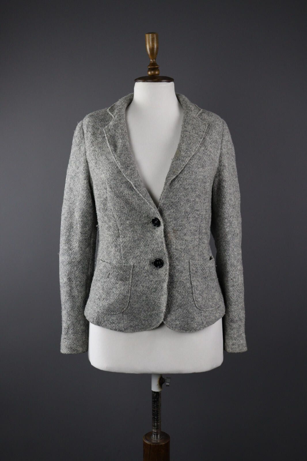 Designer Marc Cain Gray Wool Gray Blazer Jacket Size 3 Size M / US 6-8 / IT 42-44 - 1 Thumbnail