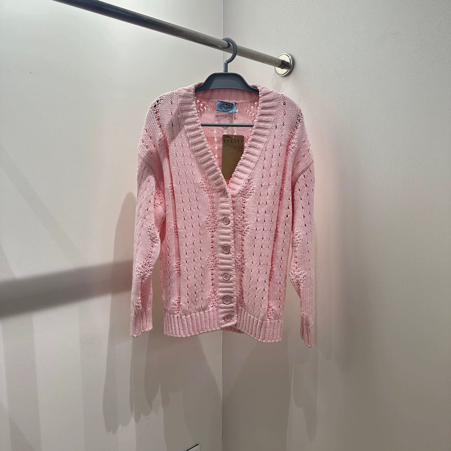 Prada Prada Unused Triangle Logo Pink Knitted Jacket 36 Size XS / US 0-2 / IT 36-38 - 1 Thumbnail