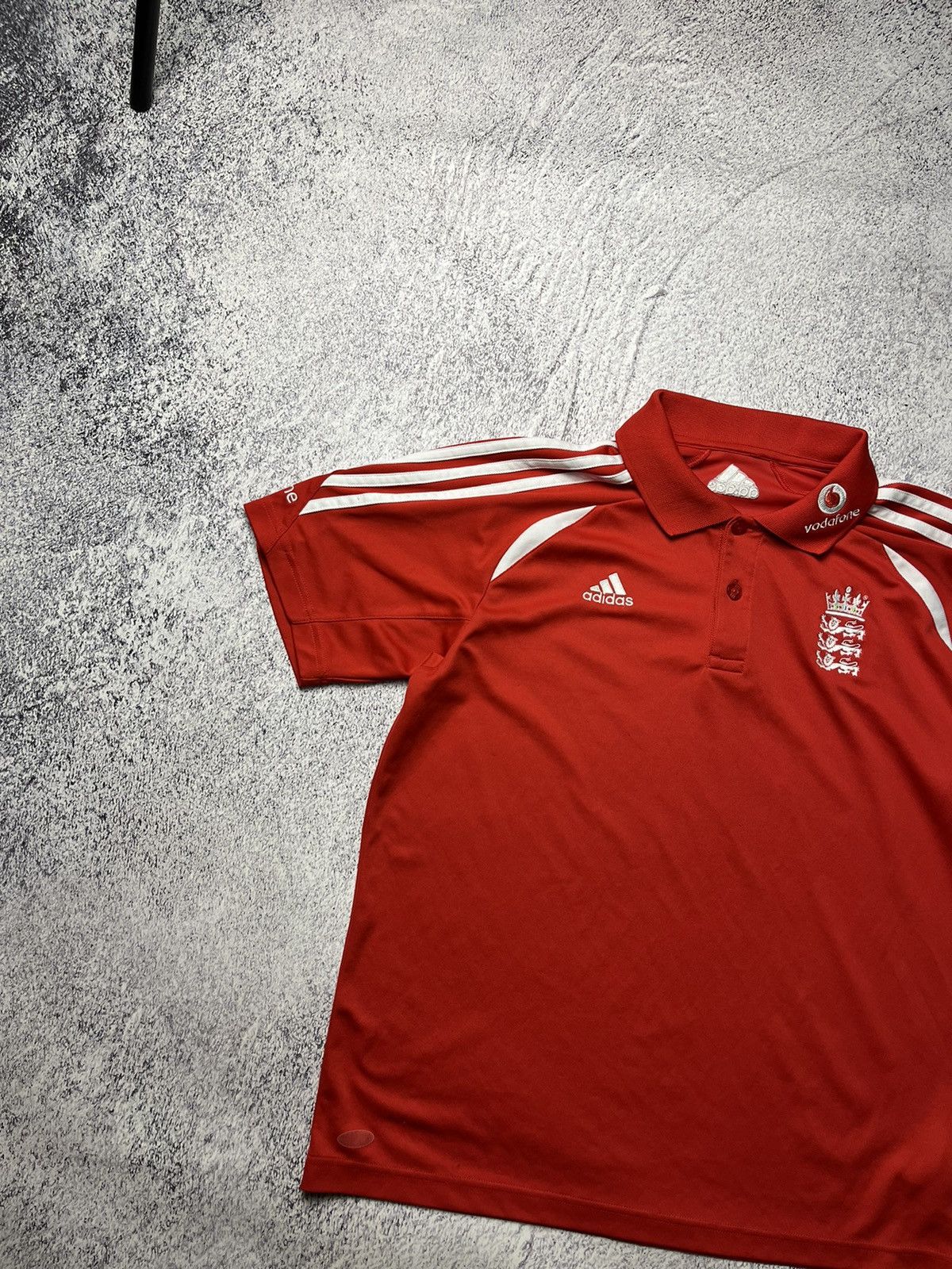 Adidas Men’s Vintage Adidas England Cricket Polo T-shirt Red Size US M / EU 48-50 / 2 - 2 Thumbnail