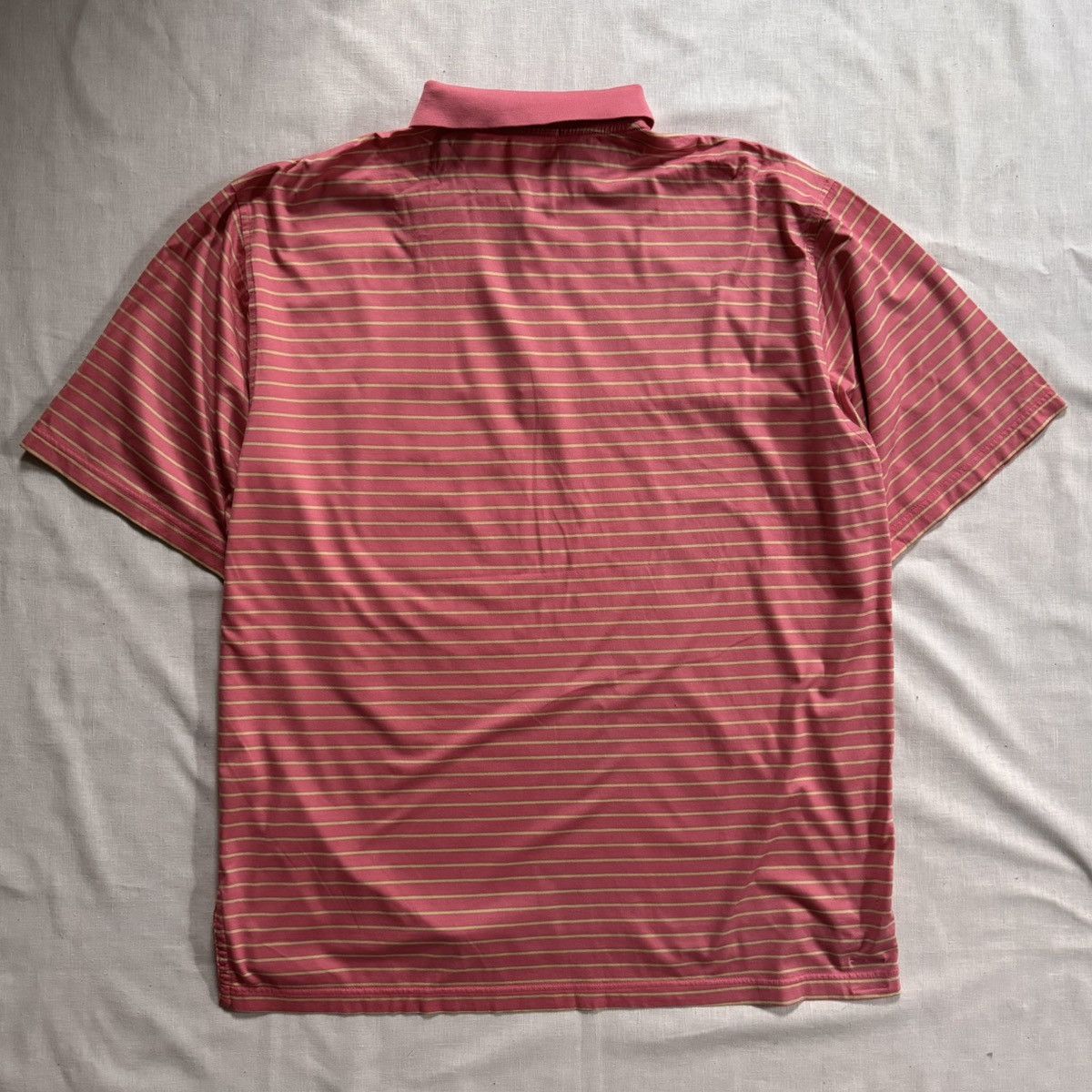 Peter Millar Peter Millar Pink Yellow Blue Stripe Boxy Polo Shirt Size US XL / EU 56 / 4 - 4 Thumbnail