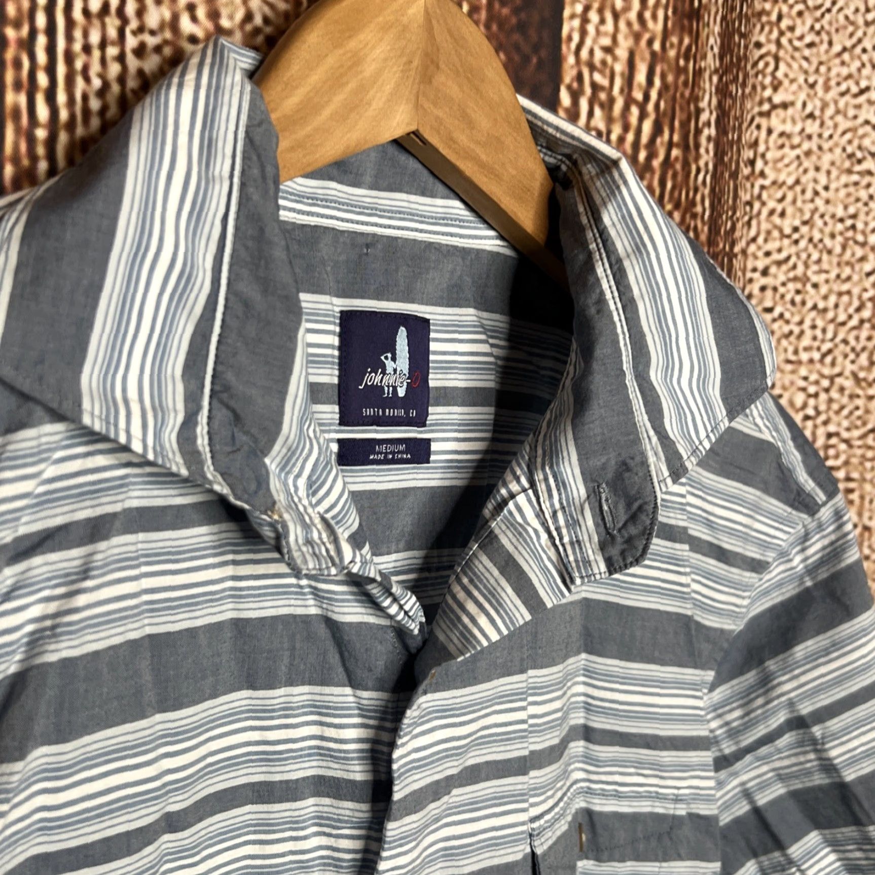 johnnie-O johnnie-O Shirt Mens M Blue Striped Button-Down Lightweight Polo Size US M / EU 48-50 / 2 - 2 Thumbnail