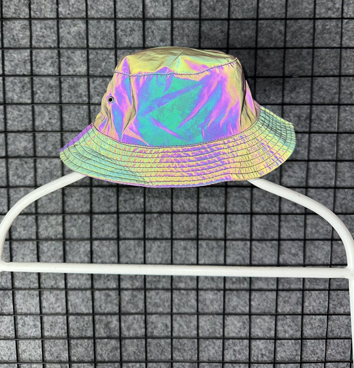 Japanese Brand Primark Rainbow Reflective Trippy Rave Bucket Hat Size OS Size ONE SIZE - 1 Thumbnail