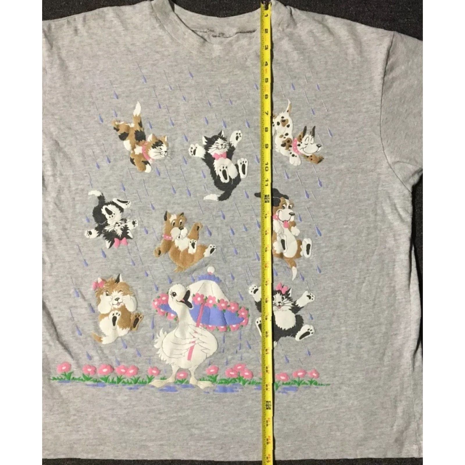 Vintage Vtg 90s Raining Cats & Dogs Shirt M L Funny Joke AOP Flower Nature Art Grunge Size US M / EU 48-50 / 2 - 6 Thumbnail