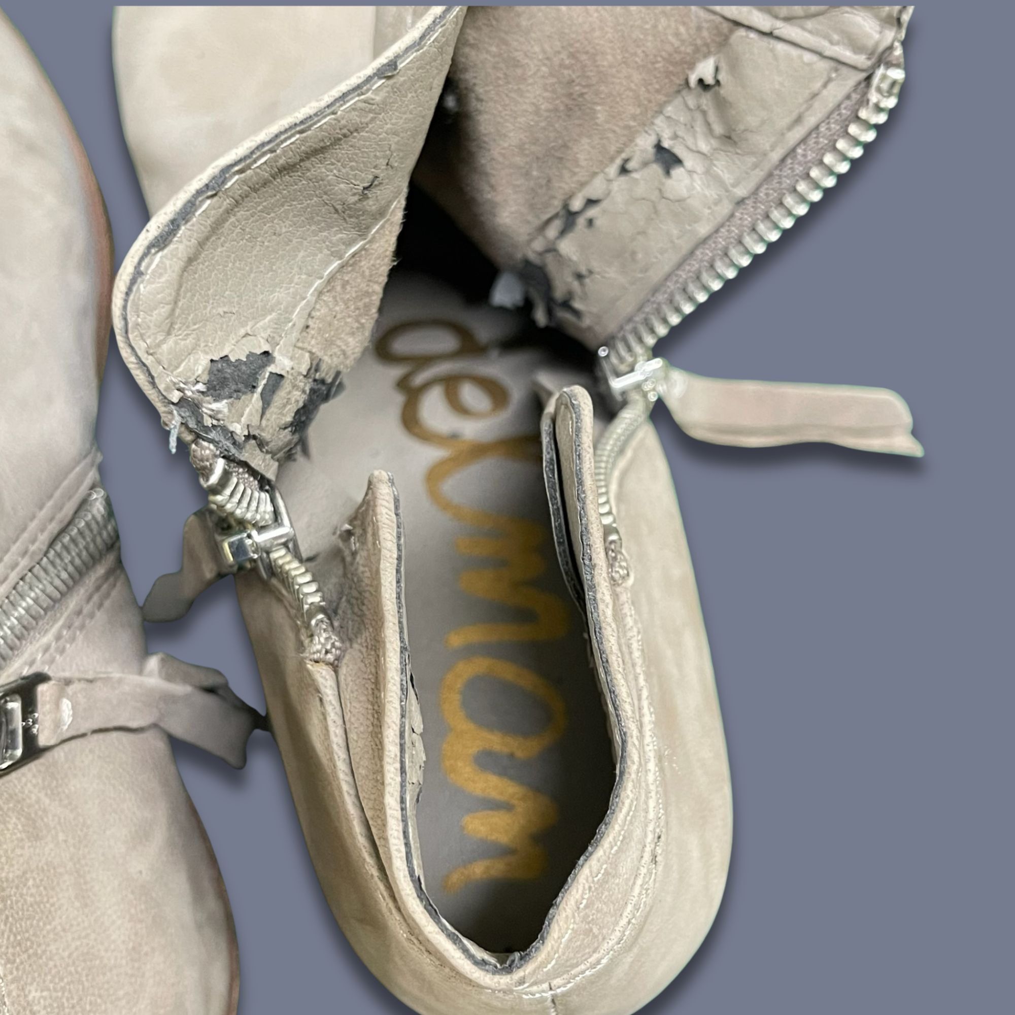 Sam Edelman SAM EDELMAN PACKER Leather Ankle Booties Size 6 Beige With Z Size US 6 / IT 36 - 7 Thumbnail