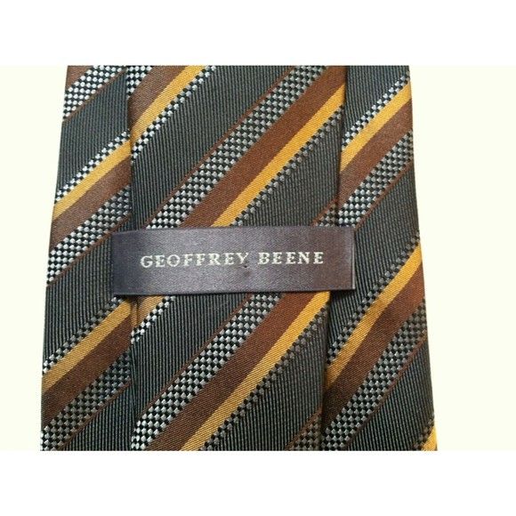 Other GEOFFREY BEENE MENS NEW GRAY 100%SILK STRIPED TIE WIDTH: 4" Size ONE SIZE - 2 Thumbnail