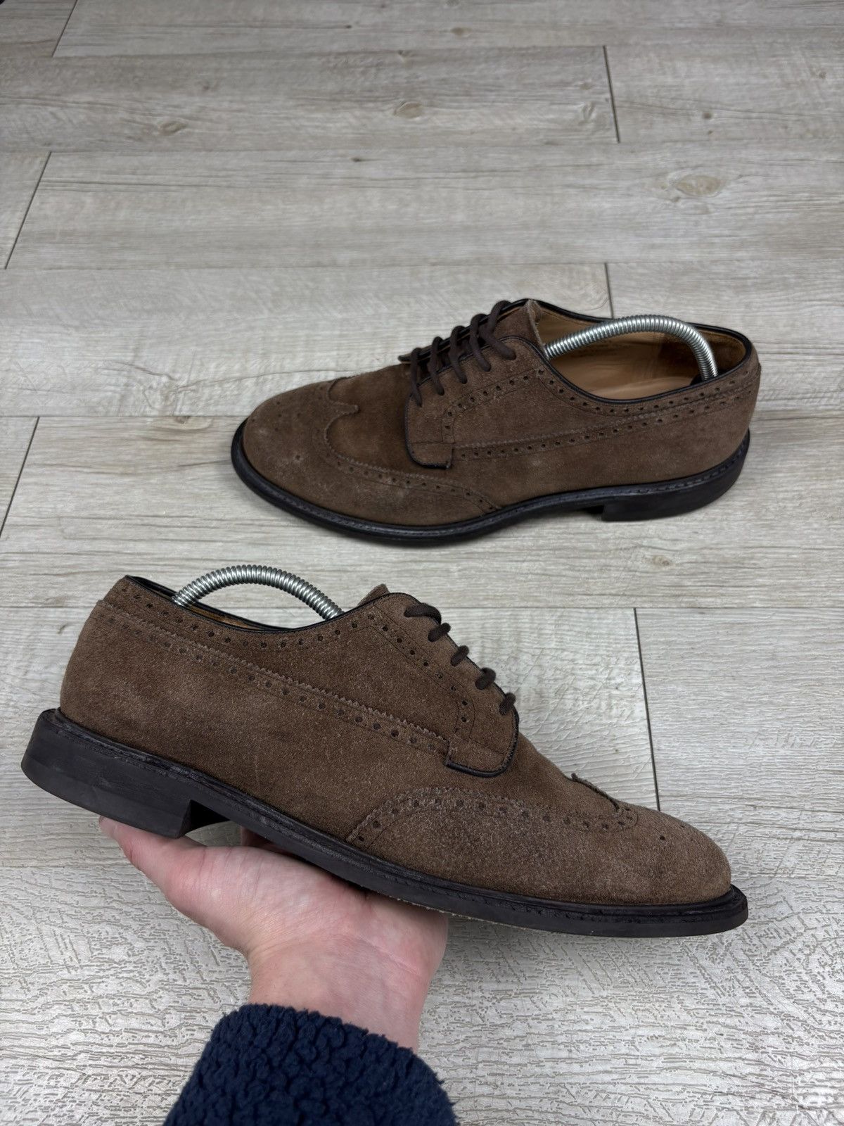 Church's Rare Luxury Church's Hand Made Suede Brogue Leather Derby Kingdom Shoes Sneakers Size US 12 / EU 45 - 1 Thumbnail