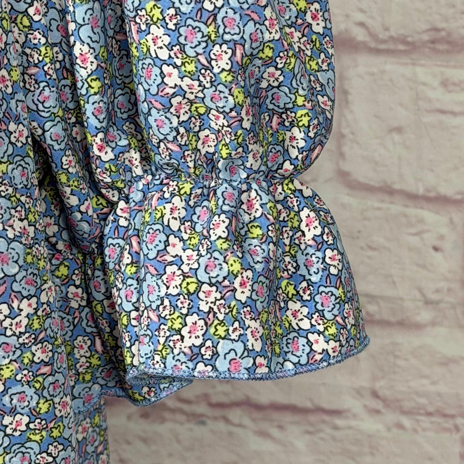 Other Floral Print Ruffle Sleeve Blouse Large Size L / US 10 / IT 46 - 4 Thumbnail