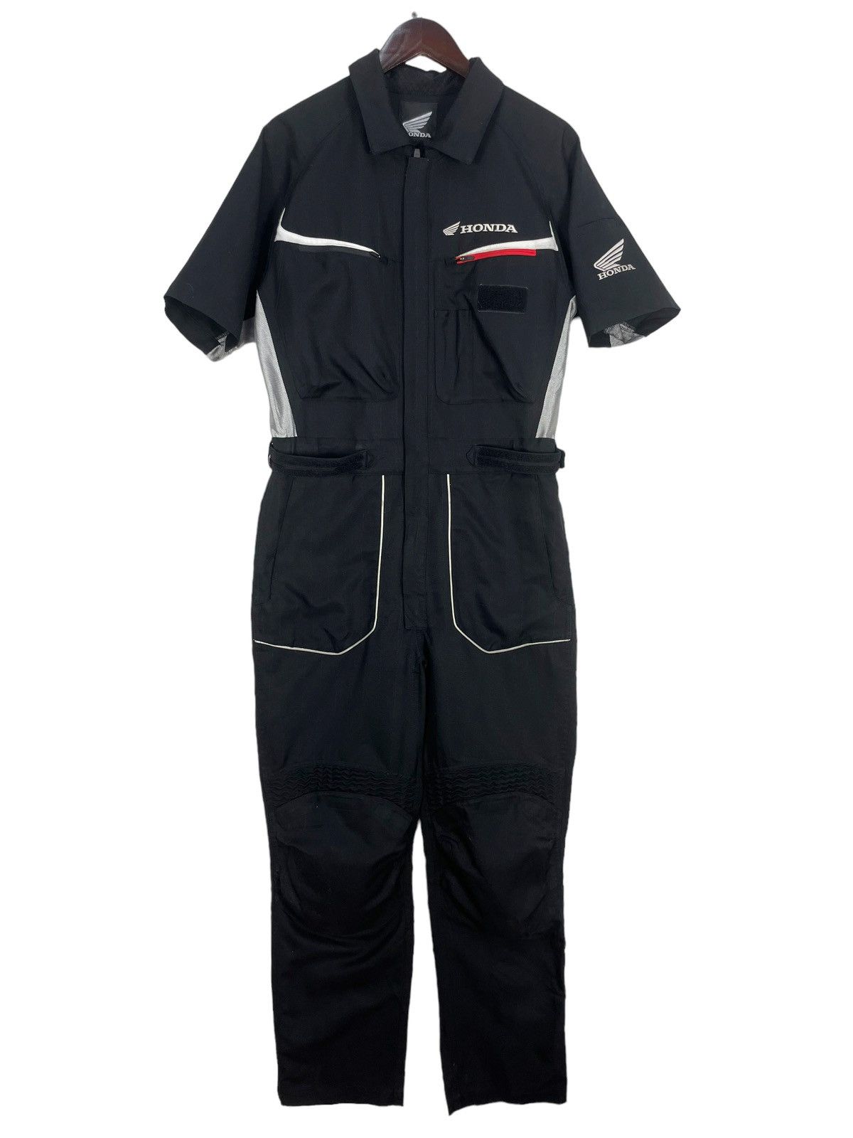 image of Honda Overall Racing Team Black Shorts Sleeve Overall, Men's (Size 34)