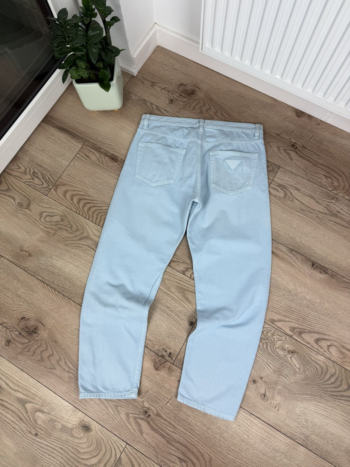 Prada Prada Logo Cotton Blue Pants Size US 34 / EU 50 - 1 Thumbnail