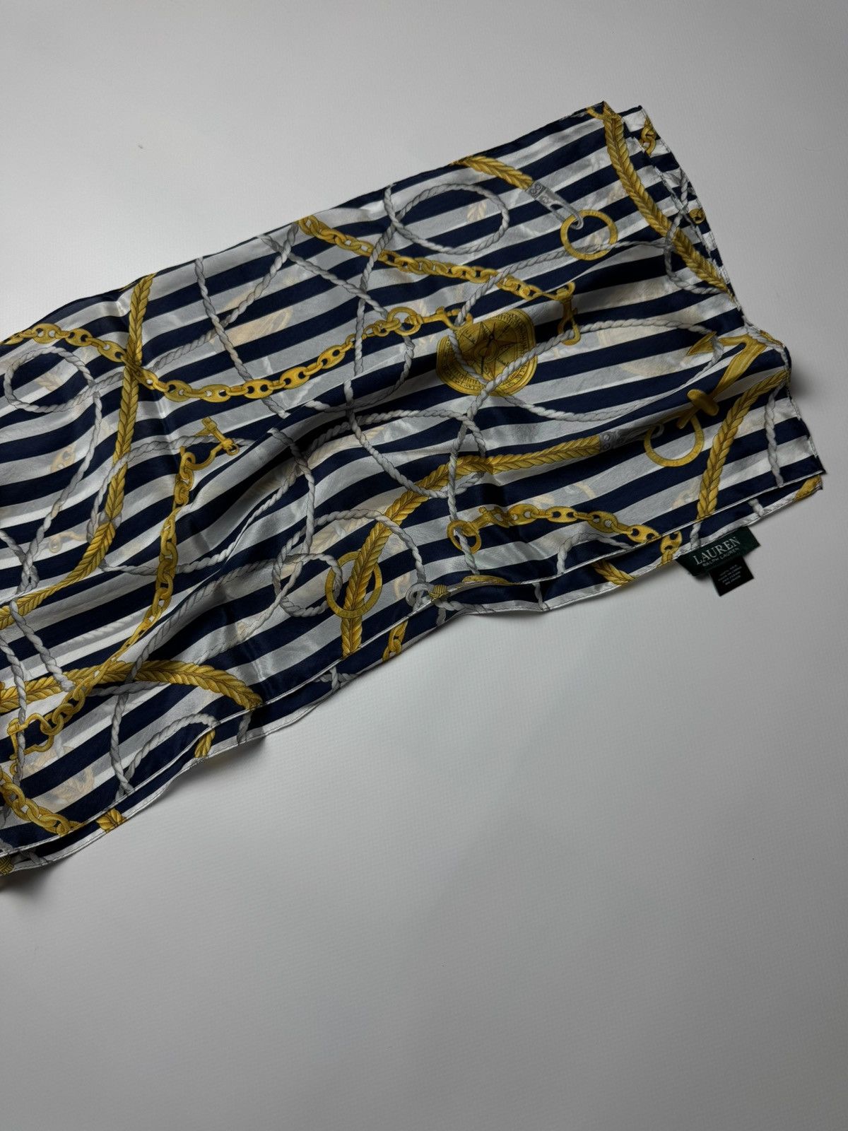 Polo Ralph Lauren Lauren Ralph Lauren 100% Silk Scarf Nautical Anchor Size ONE SIZE - 2 Thumbnail