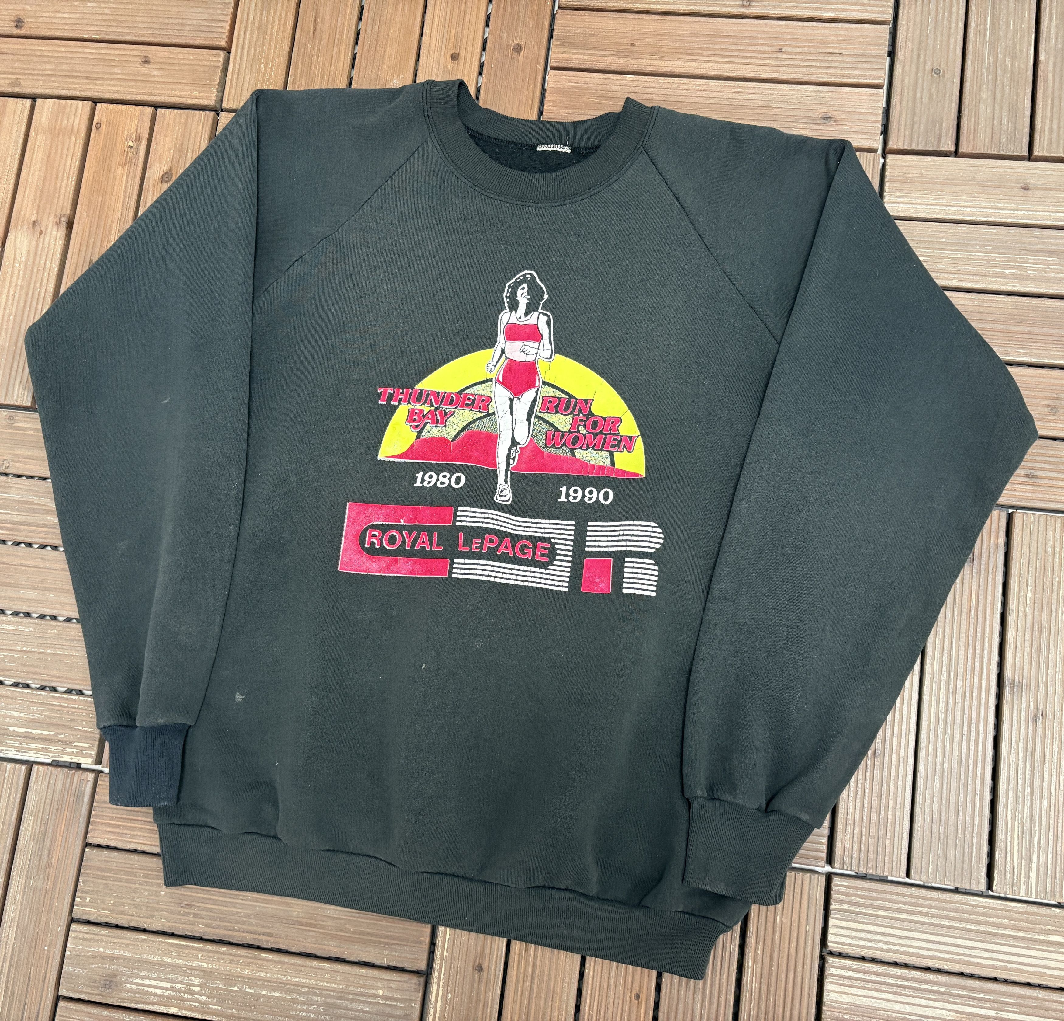 Vintage Thunder Bay Run For Women 1990 Vintage Black Crewneck Size US XXL / EU 58 / 5 - 3 Thumbnail
