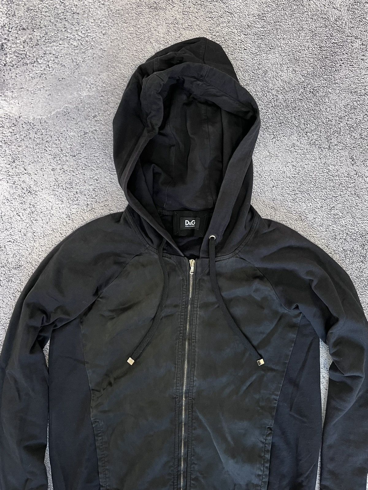 Dolce & Gabbana Vintage D&G Dolce & Gabbana Zip Hoodie Silk Panel Cowl Neck Size M / US 6-8 / IT 42-44 - 12 Thumbnail
